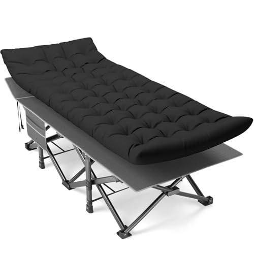 Grey Cot & Black Cushion