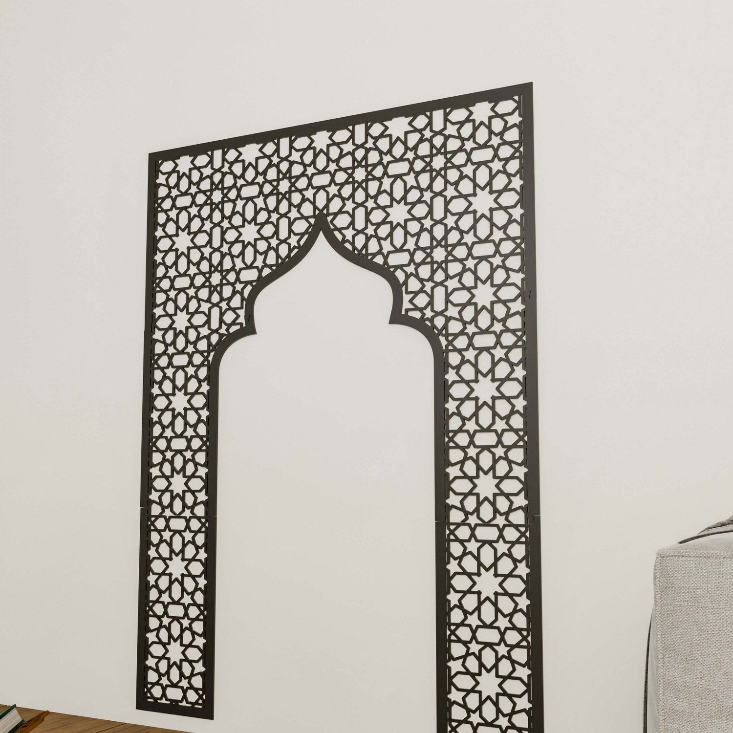 Wooden Mihrab Islamic Wall Art - Handcrafted Muslim Prayer Room Decor for Home & Mosque | Perfect for Ramadan, Eid & Daily Salah
