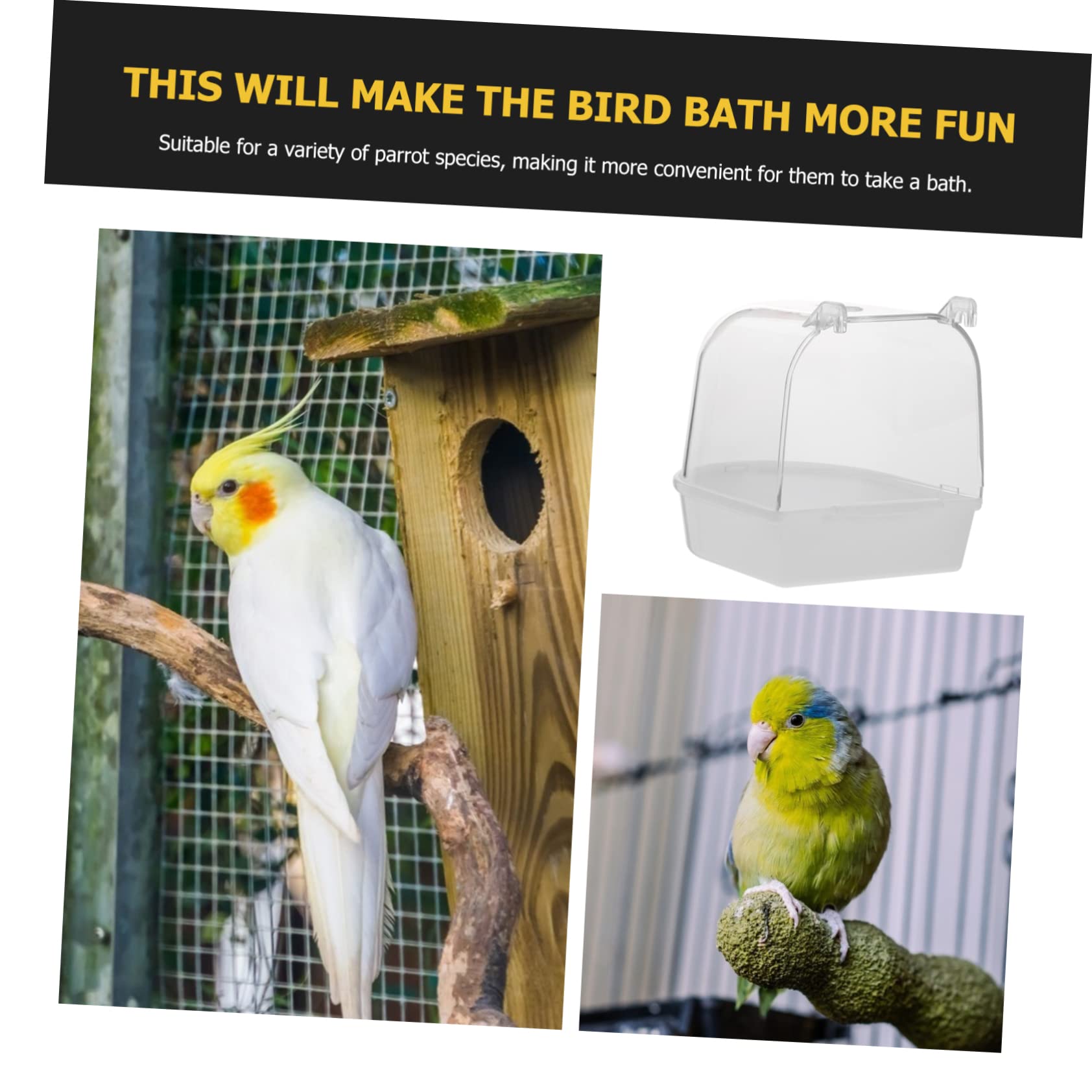 2pcs Parrot Bathing Tubs - Easy to Clean Bird Bath for Cage, Indoor Parakeet & Small Birds | Durable & Spill-Proof Design | Perfect for Daily Bird Grooming & Playtime