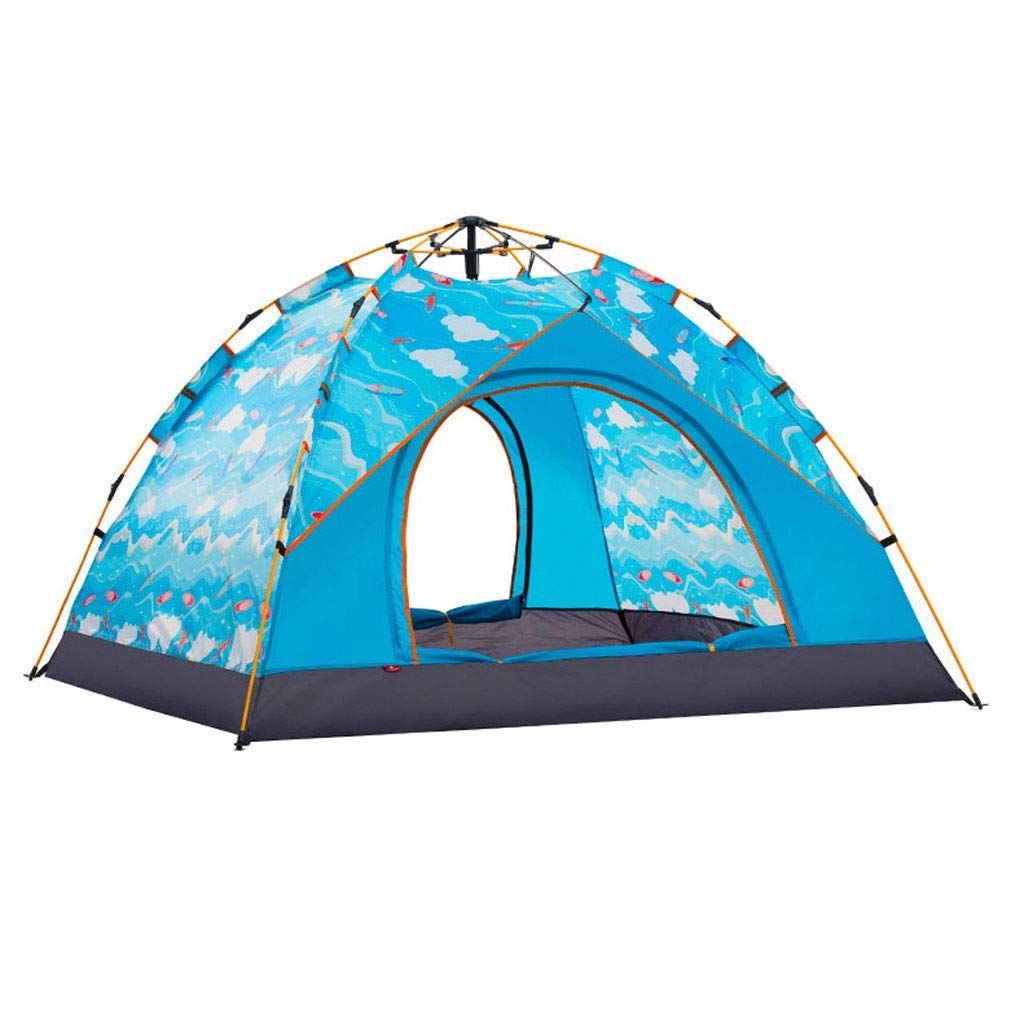 Double Layer Waterproof Yurt Tent for Camping & Hiking - Portable UV Resistant Automatic Setup Family Tent (4-6 Person) - Perfect for Outdoor Adventures, Backpacking & Family Camping Trips