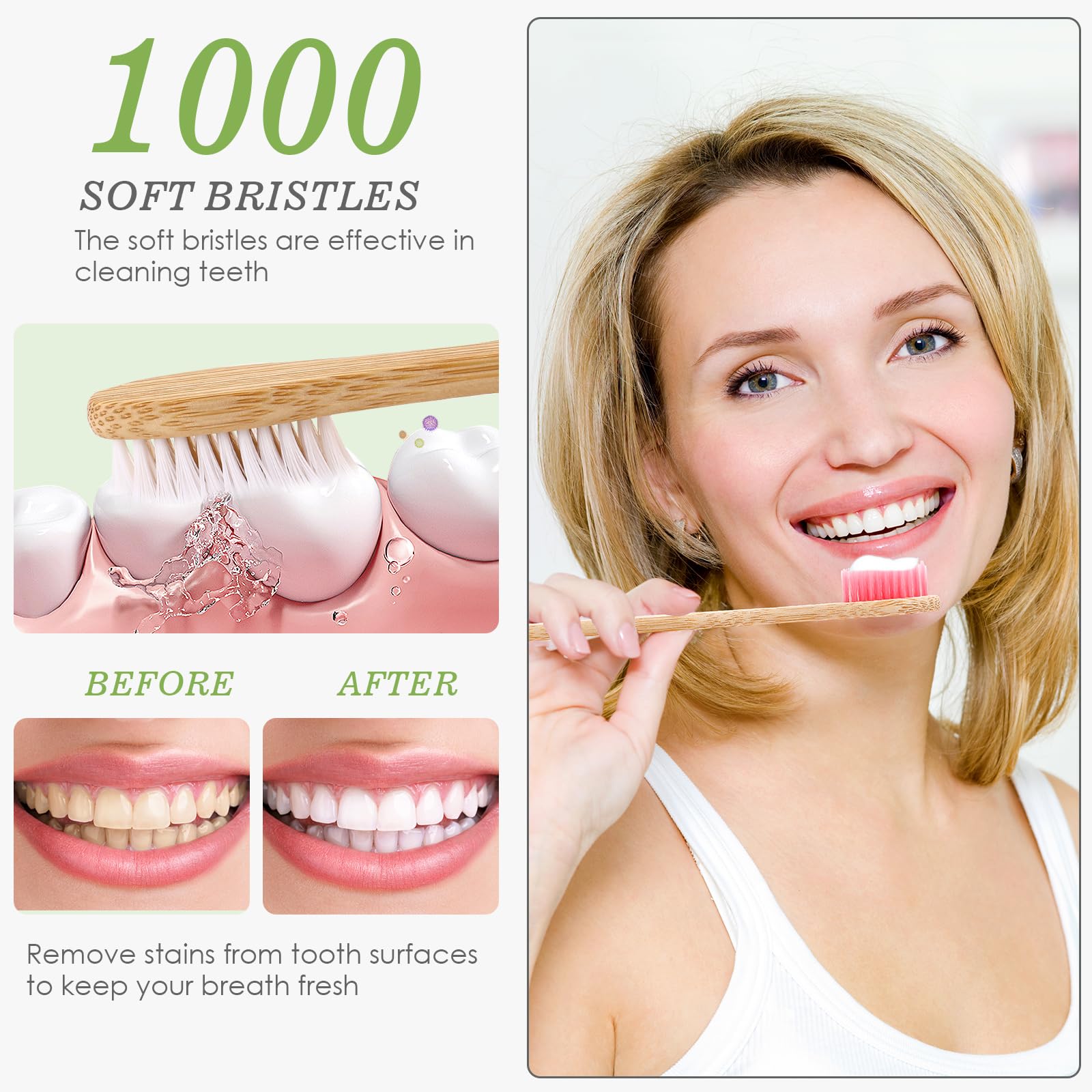 Eco-Friendly Bamboo Toothbrushes 30 Pack - BPA Free Soft Bristles for Adults & Kids | Natural Wooden Toothbrushes Bulk Set | Perfect for Travel, Home & Zero Waste Lifestyle