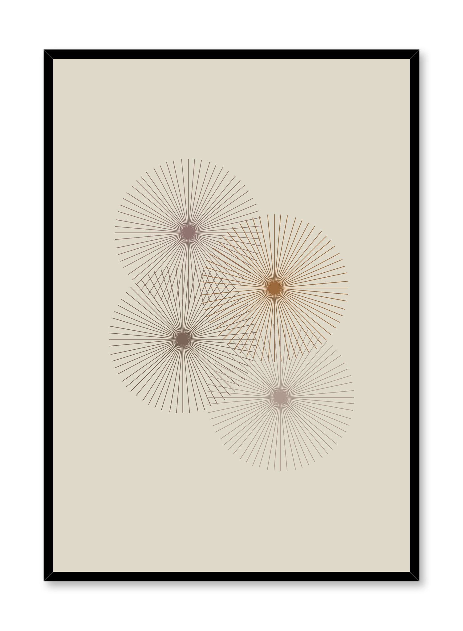 Beige Flower Pop Art Poster - Vintage Floral Wall Decor for Living Room, Bedroom & Office