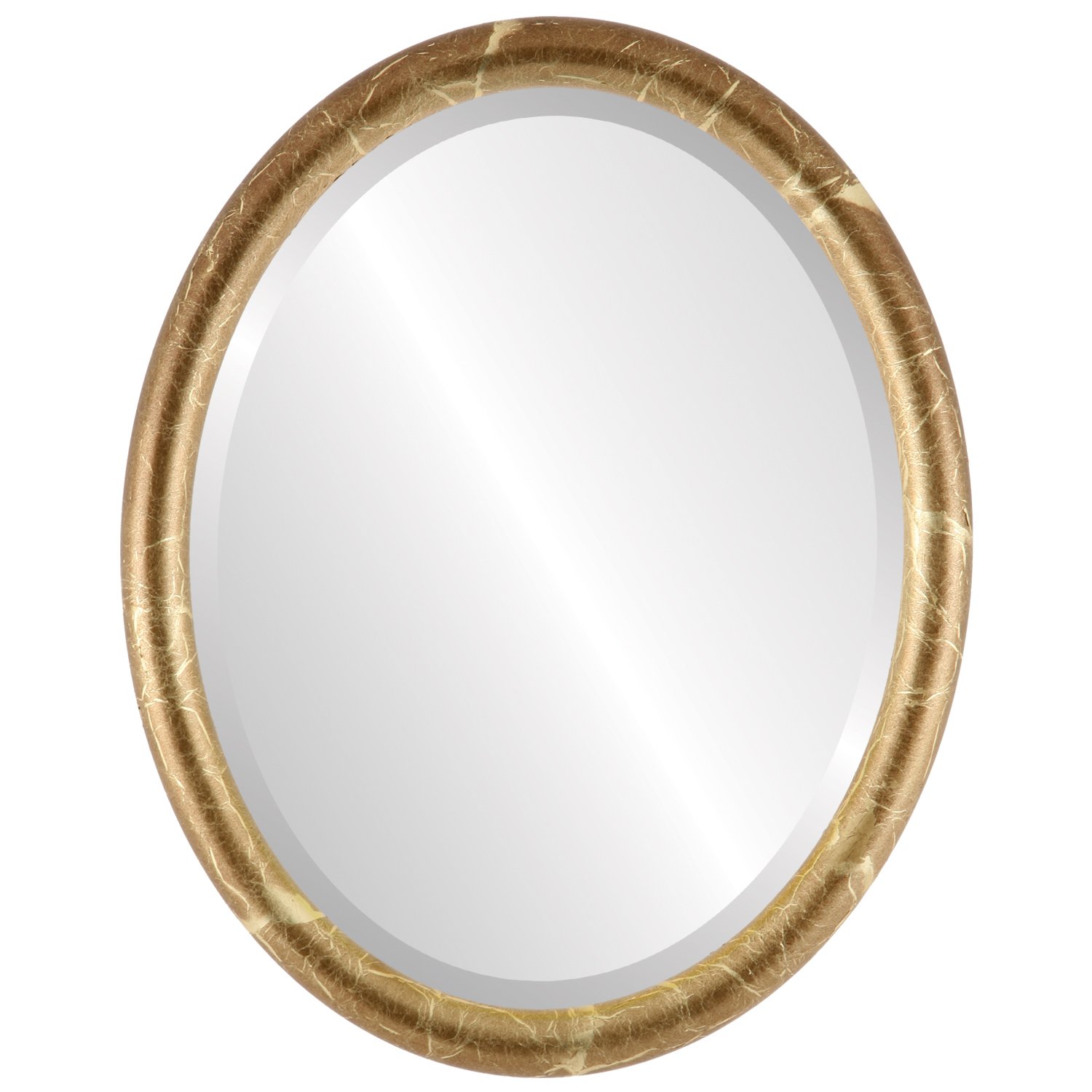 Oval Wooden Beveled Wall Mirror - Champagne Gold Frame - 22x26 Inches - Elegant Home Decor for Bathroom, Vanity, Bedroom, Living Room & Hallway - Perfect for Makeup, Selfies & Interior Design