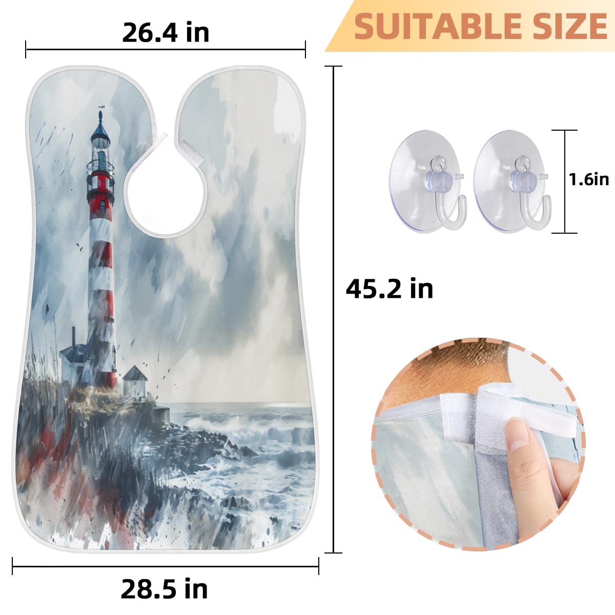 Waterproof Beard Shaving Bib for Men & Women - Artist Apron for Hair Dye, Makeup & Barber Tools - Sink Hair Catcher for Beard Trimming & Lineup - Perfect Gift for Barbers & Stylists (Home Salon & Professional Use)