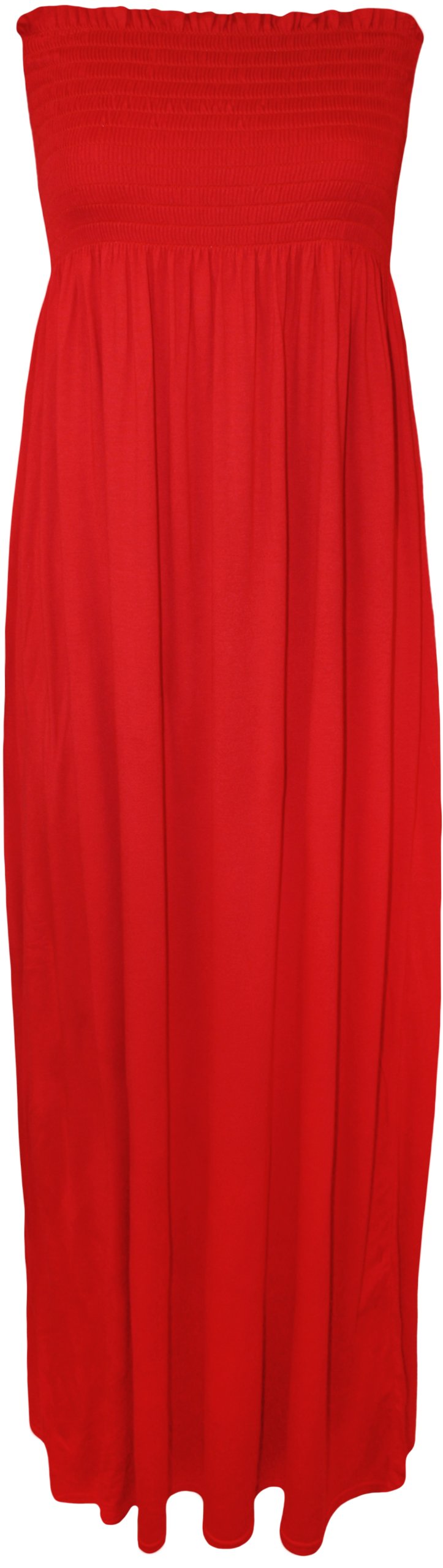 WearAll Plus Size Women's Shirred Bandeau Strapless Long Maxi Dress - Size 12-18 | Flattering Summer Beach Wedding & Vacation Outfit