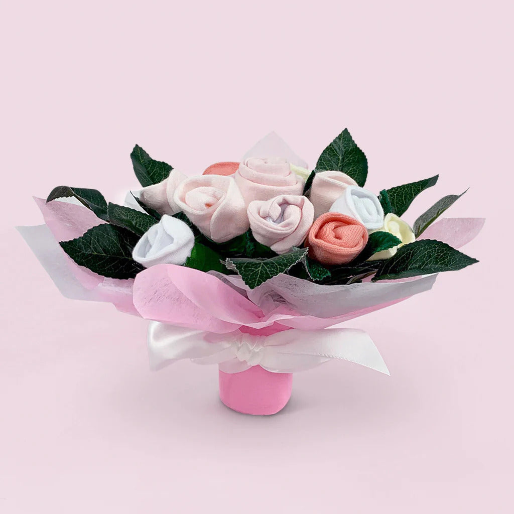Bear & Bouquet Welcome Baby Girl Gift Box Set - Newborn Baby Shower Present for Girls - Perfect for Birthdays, Christenings & Celebrations