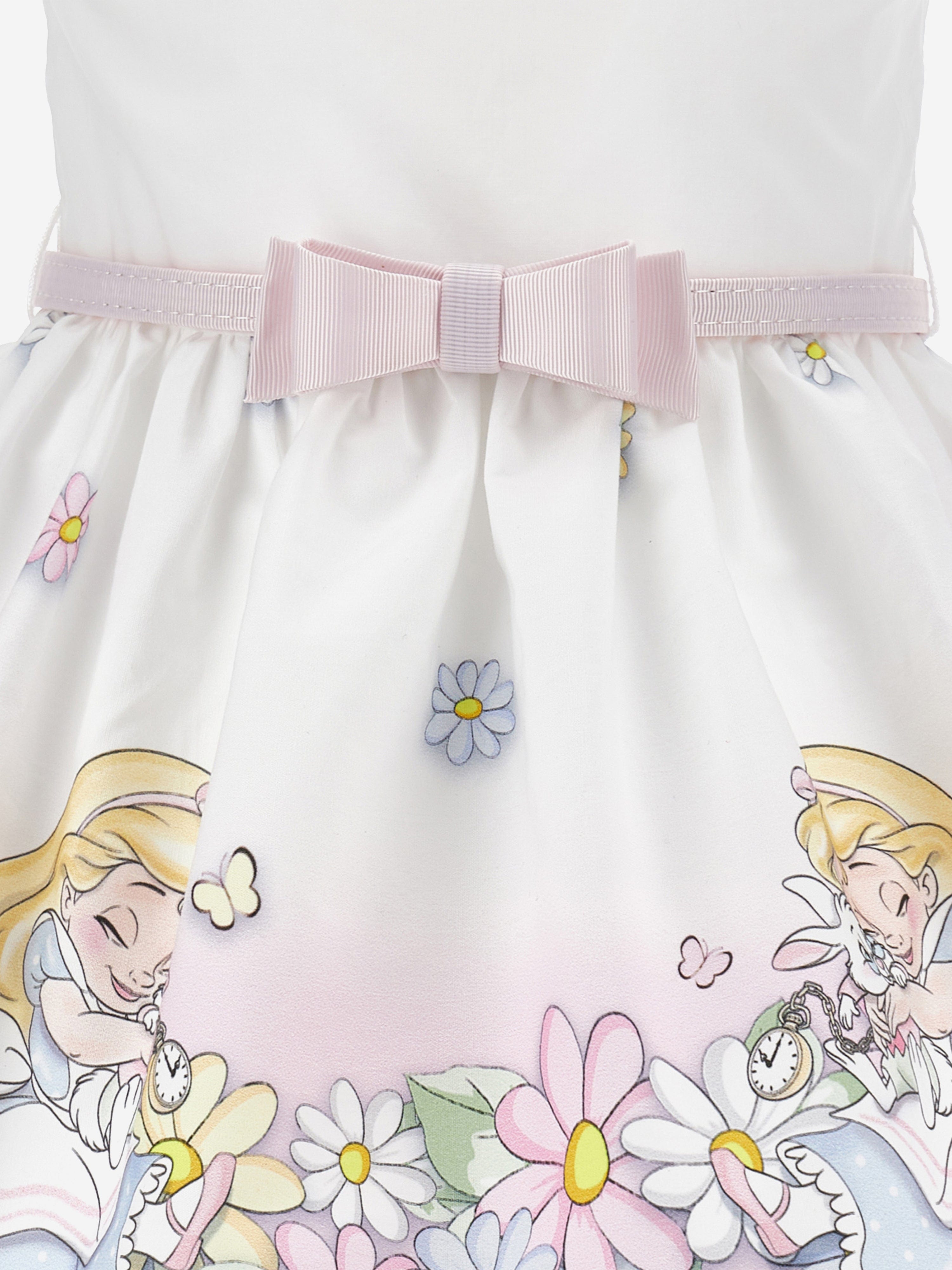 Baby Girls Alice in Wonderland Costume Dress - White Tea Party Outfit for Halloween, Birthday & Dress-Up Play