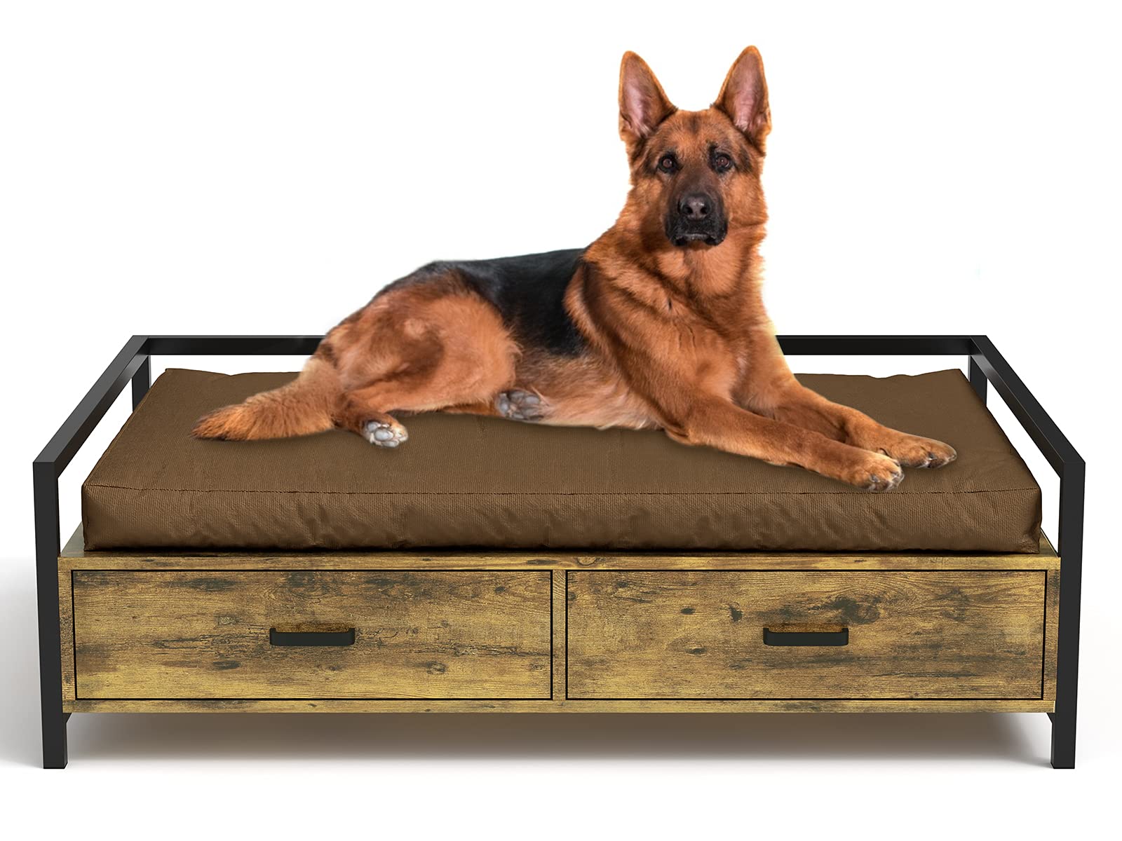 Premium Elevated Dog Bed with Drawer - Modern MDF Board & Metal Frame Pet Sofa for Dogs & Cats - Perfect for Living Room, Bedroom & Pet-Friendly Spaces