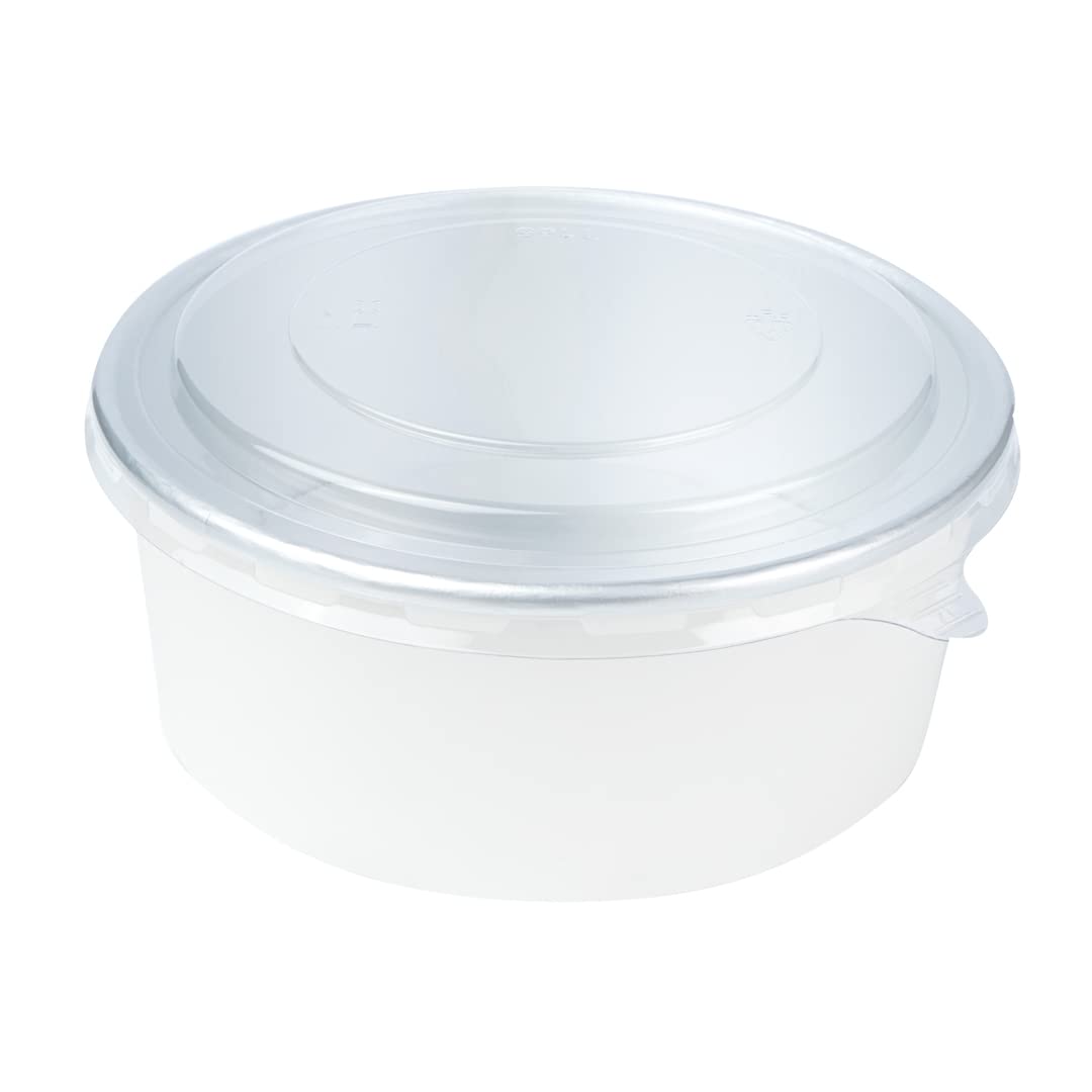 Disposable Clear Plastic Foil Lux Lids for 37oz & 42oz Takeout Containers - 200 Pack Lift Tab Food Container Lids (Containers Sold Separately) | Perfect for Restaurants, Catering & Food Delivery Services
