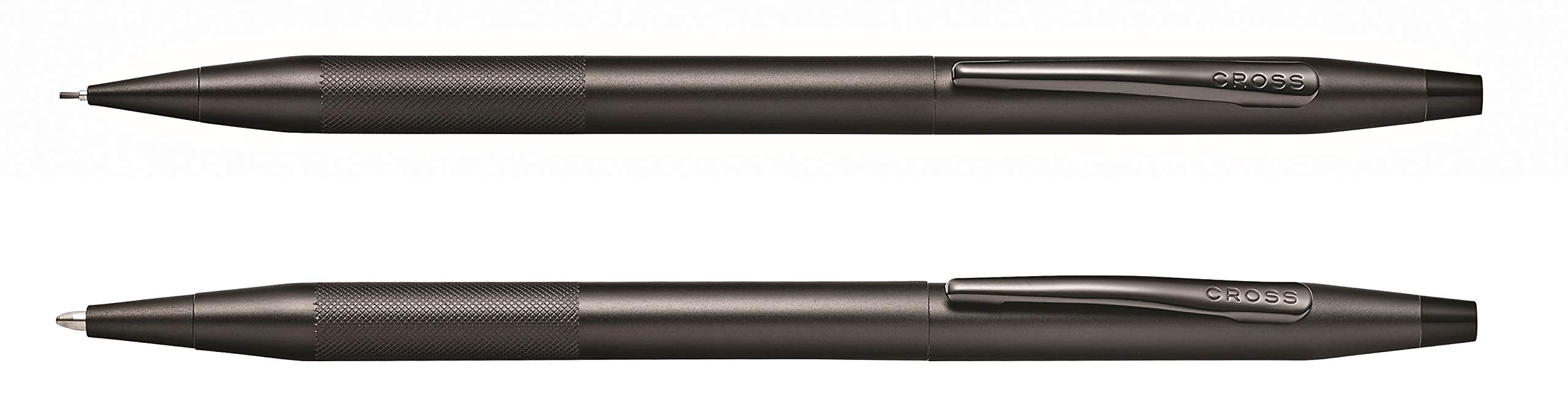 Premium Cross Classic Century Ballpoint Pen & 0.7mm Pencil Set with Refillable Ink - Elegant Black Micro-Knurl Design in Gift Box | Perfect for Office, Business Gifts & Professional Writing
