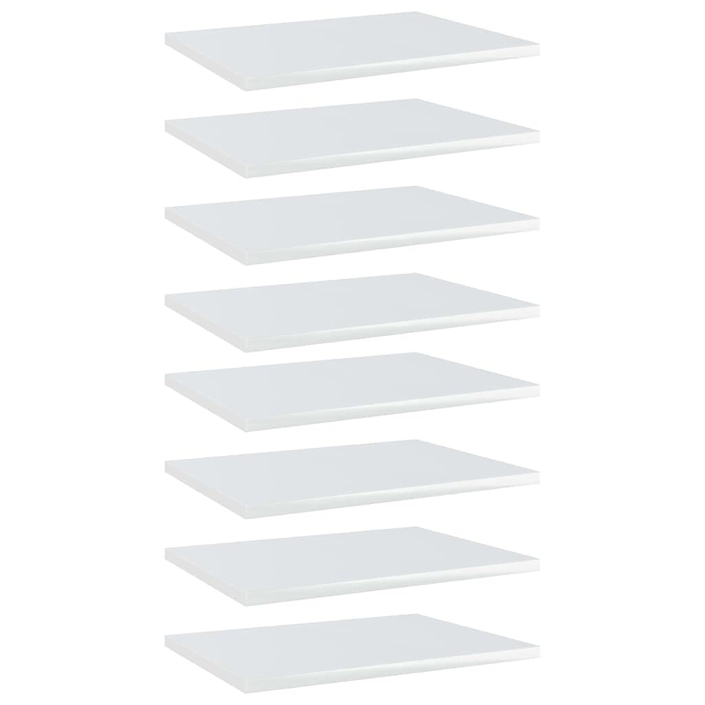 8-Piece High Gloss White Bookshelf Replacement Panels - Floating Shelves for Book Storage & Display - Perfect for Home Office, Living Room & Bedroom Organization (Accessories Not Included)