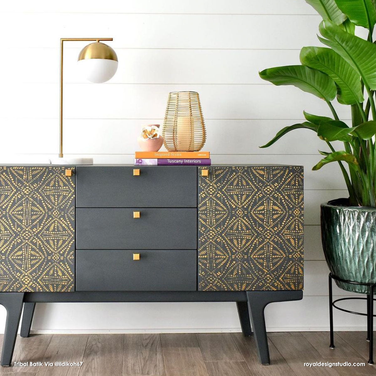 Tribal Batik Allover Wall Stencil - DIY Home Decor Stencil for Wall Painting, Furniture & Crafts | Perfect for Boho, Ethnic & Tropical Room Designs