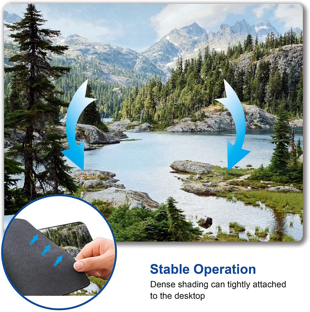 Premium Non-Slip Rubber Base Mouse Pad with Natural Forest Waterfall Design - Waterproof Square Mouse Mat for Office, Laptop & Gaming - Ergonomic Desk Accessory for Comfort & Precision Work