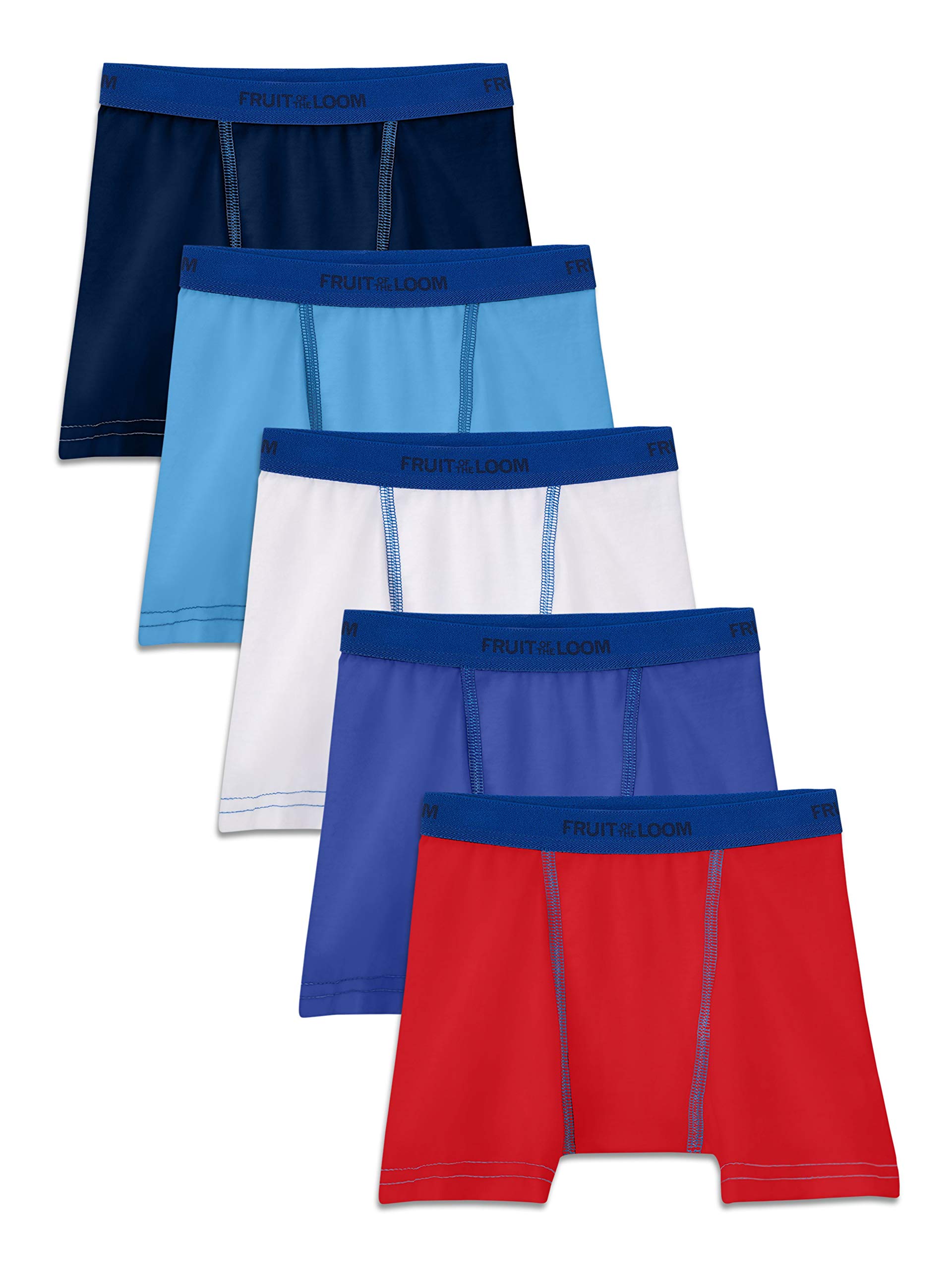 Fruit of the Loom Boys' 5-Pack Cotton Stretch Boxer Briefs - Soft & Breathable Underwear for Toddlers - Perfect for Playtime, School & Everyday Comfort