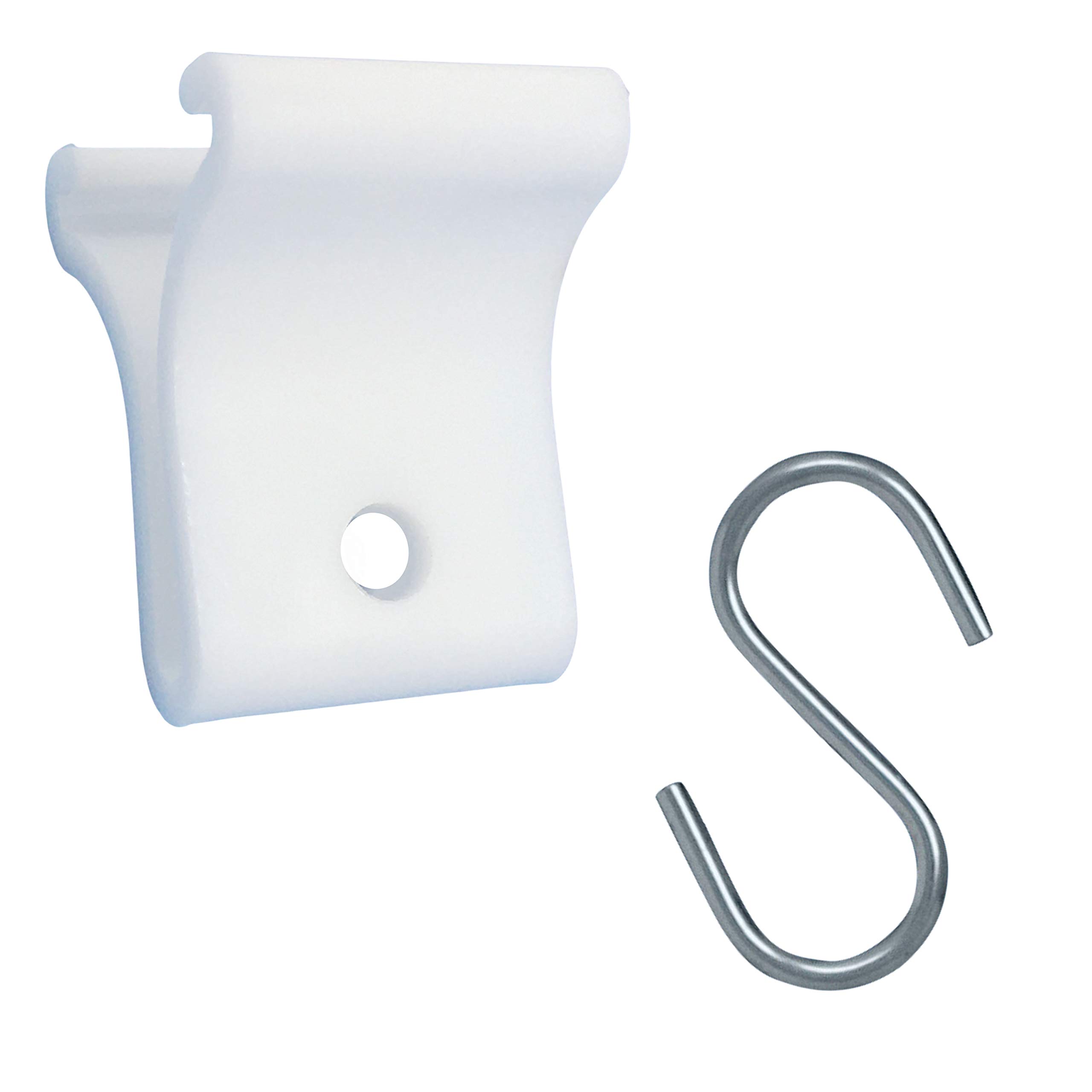 White Grid Clips and S-Hooks - 24 Piece Set (12 Clips + 12 Hooks) - Heavy Duty Classroom Ceiling Hooks for Hanging Decorations, Drop Ceiling T-Bar - Perfect for Party Decor, Classroom Displays & Home Organization