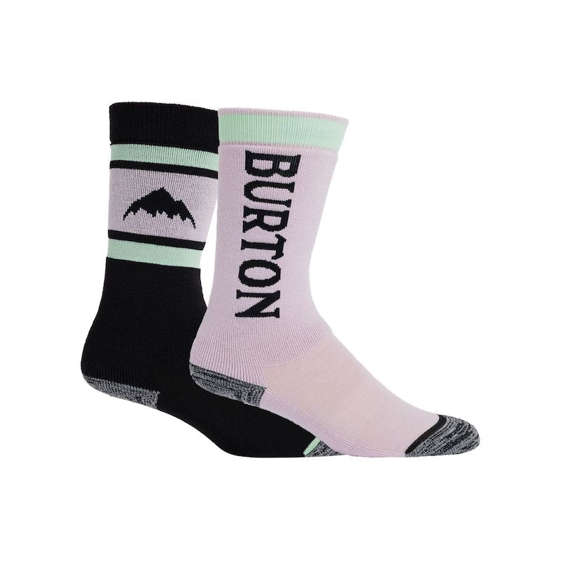 Burton Kids Midweight Socks 2-Pack - Comfortable Cotton Blend Hiking & Everyday Socks for Boys & Girls - Perfect for School, Sports & Outdoor Adventures