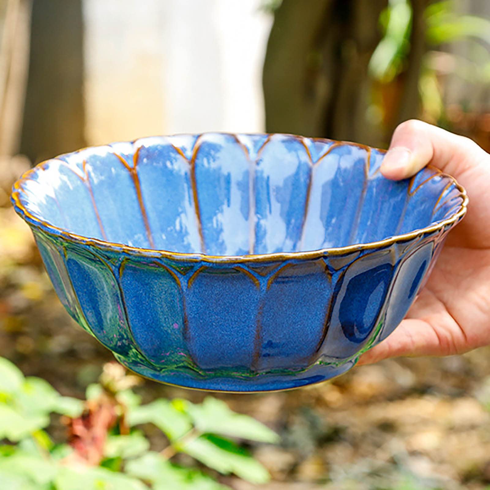 9 Inch Lotus Shaped Cereal Bowls - Microwave & Oven Safe Rice Bowls, Dishwasher Safe Easy Clean Bowls for Cereal, Salad, Soup - Perfect for Breakfast, Dining, Kitchen & Party Serving