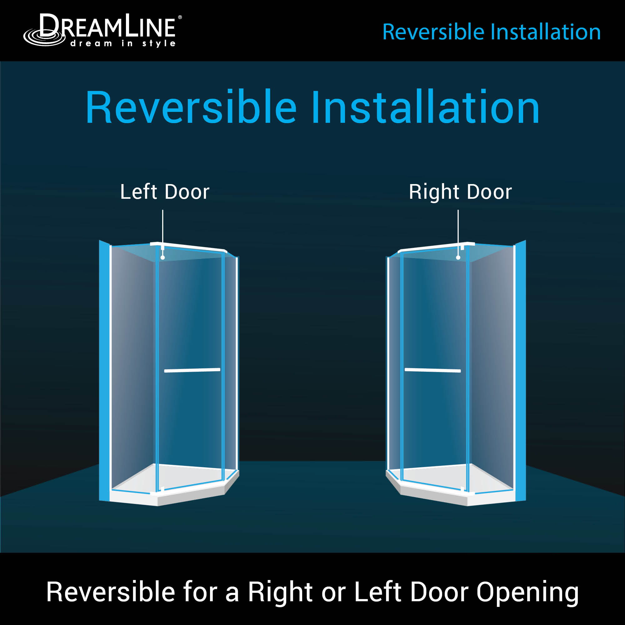 DreamLine Prism 36x36x74.75 Inch Frameless Pivot Shower Enclosure with SlimLine Base Kit - Modern Bathroom Upgrade for Small Spaces, Easy Installation for Home Renovation