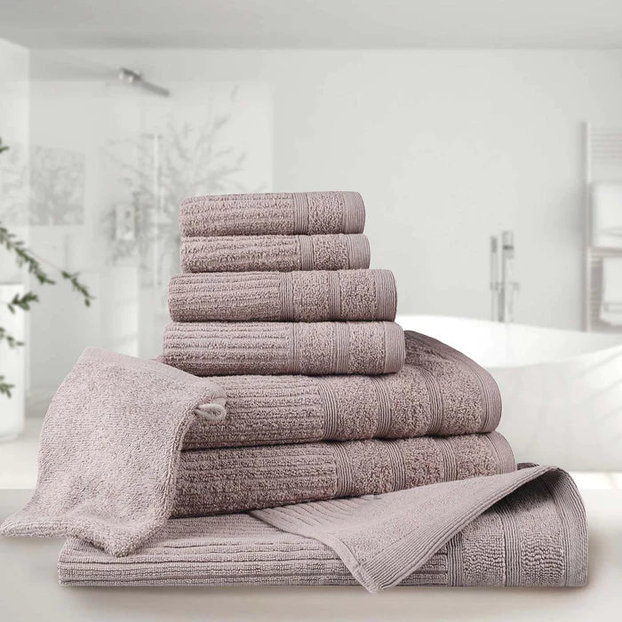 Premium Egyptian Cotton 8-Piece Bath Towel Set with Plush Bath Mat & Wash Gloves - Ultra Soft & Absorbent for Spa, Hotel & Luxury Home Bathroom Experience