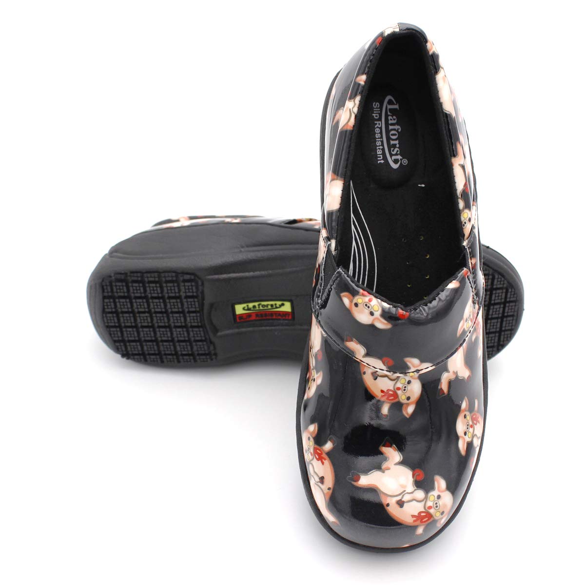 Laforst Women's Rachel Slip-Resistant Nursing & Waitress Shoes - Comfortable Manmade Upper Clogs for Healthcare & Food Service Professionals