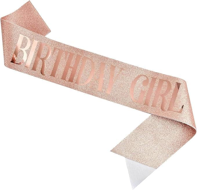Rose Gold Birthday Girl Sash - Elegant Party Favor for Birthday Celebrations & Special Events - Perfect for Women's Birthday Parties, Bachelorette & Bridal Showers