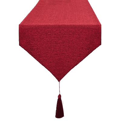 Ruby Red-thick Faux Linen-tassel
