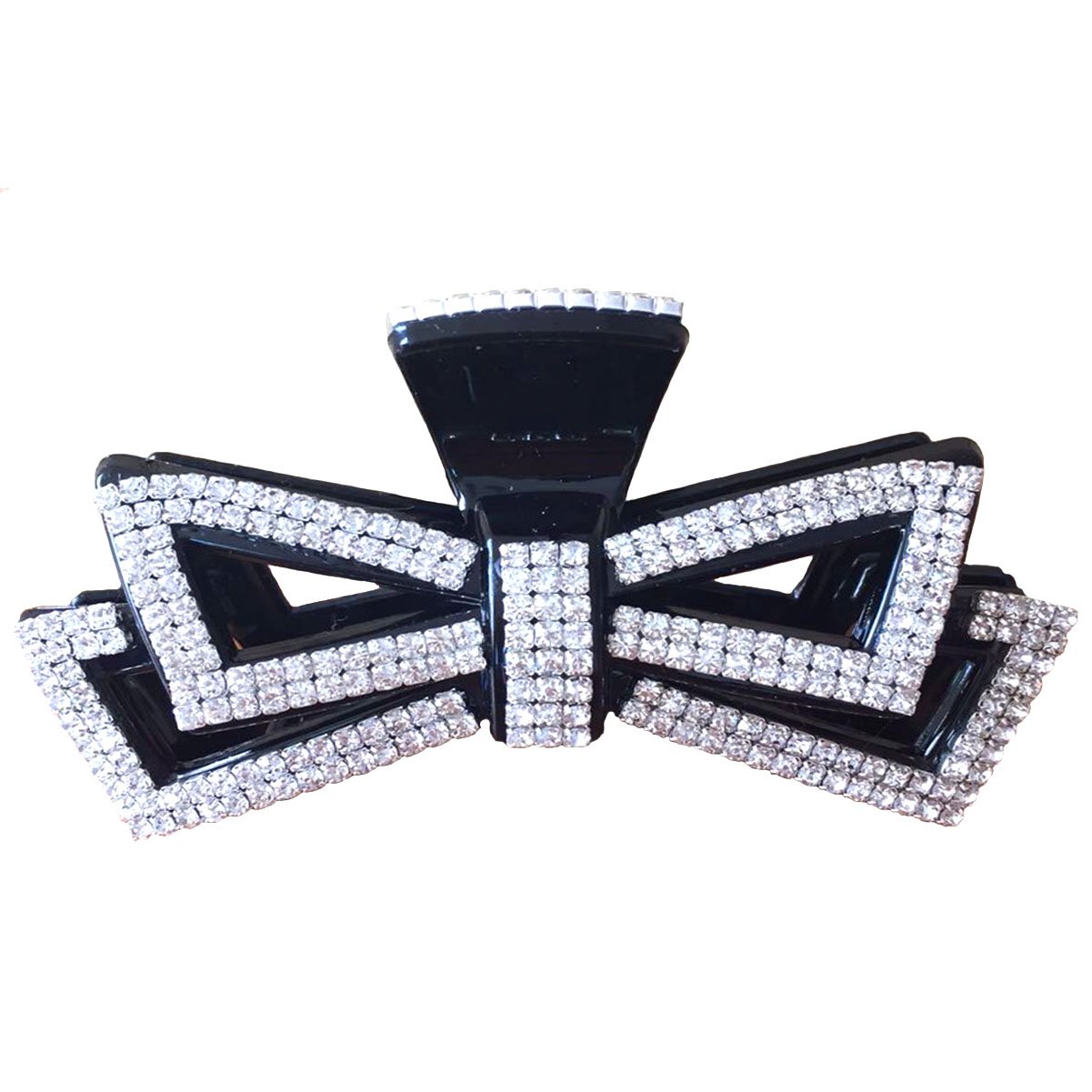 Elegant Rhinestone Butterfly Hair Claw Clip for Women - Large Acrylic Jaw Hair Clip for Thick Hair - Perfect for Parties, Weddings & Everyday Styling (Black)