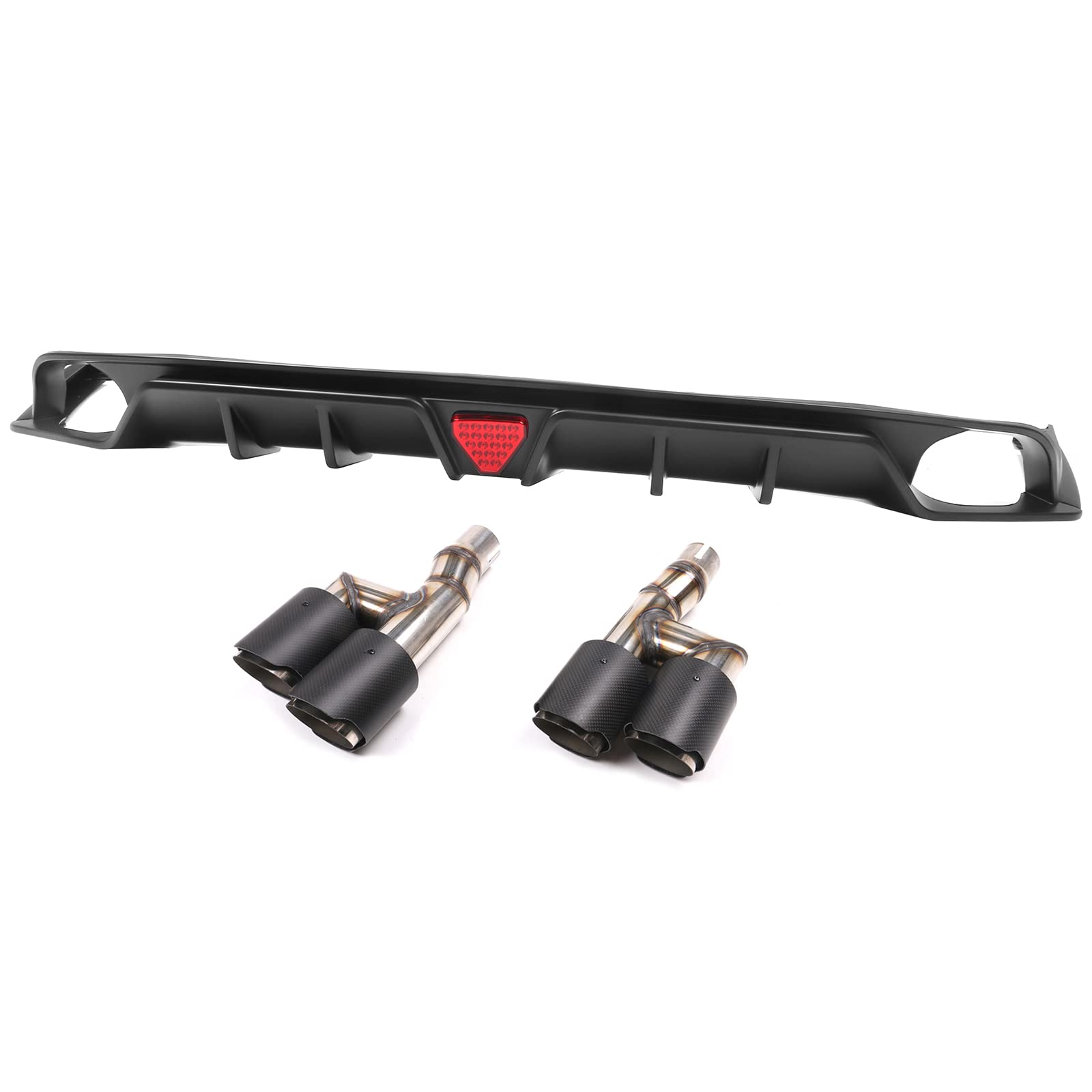 FREEMOTOR802 Rear Diffuser for 2022-2024 Honda Civic 11th Gen EX/Touring/Si Sedan - IKON Style Matte Black Rear Bumper Lip Body Kit Replacement | Perfect for Car Enthusiasts & Street Racing Upgrades