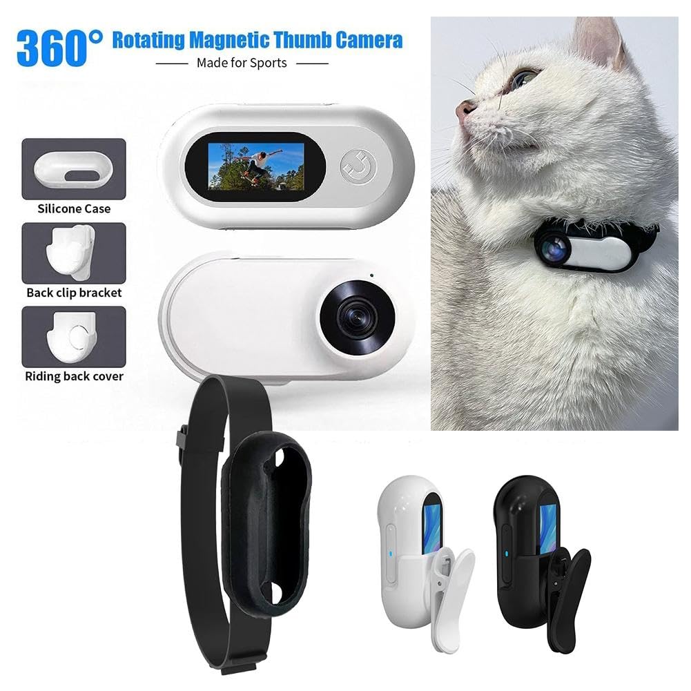 DHliIQQ Mini Body Camera - 1080P HD Portable Action Camera for Sports, Wireless Pet Collar Camera with Video Recording - Perfect for Dog Training, Home Security & Outdoor Adventures