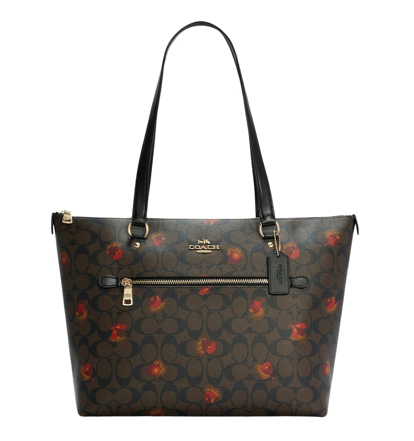 Coach Gallery Tote Shoulder Bag for Women | Genuine Leather Handbag with Zip Closure | Perfect for Work, Travel & Everyday Use