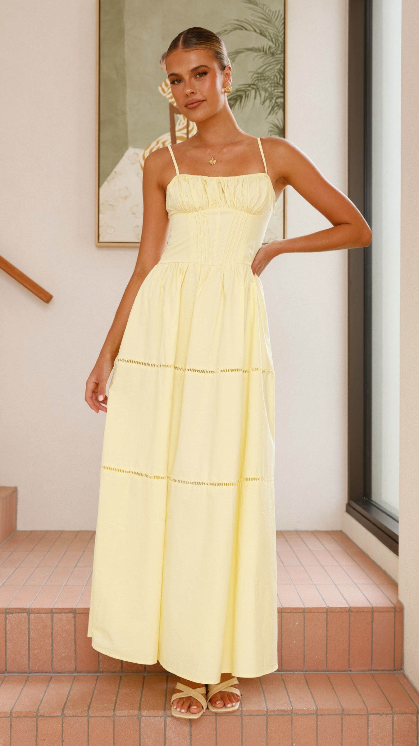Isabella Maxi Dress for Women - Flowy Long Summer Dress in Yellow - Perfect for Beach, Vacation & Casual Outings
