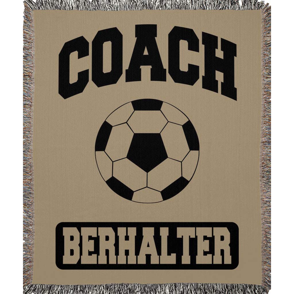 Custom Coach Gifts for Women & Men - Personalized Sports Blanket for Baseball, Soccer, Basketball, Softball, Lacrosse, Football, Volleyball, Track & Field, Tennis, Gymnastics, Swimming & Golf - Thank You Coach Appreciation Gift (Brown, Woven 50x60 inches) - Perfect for Team Celebrations, Senior Night Gifts & Sports Banquets