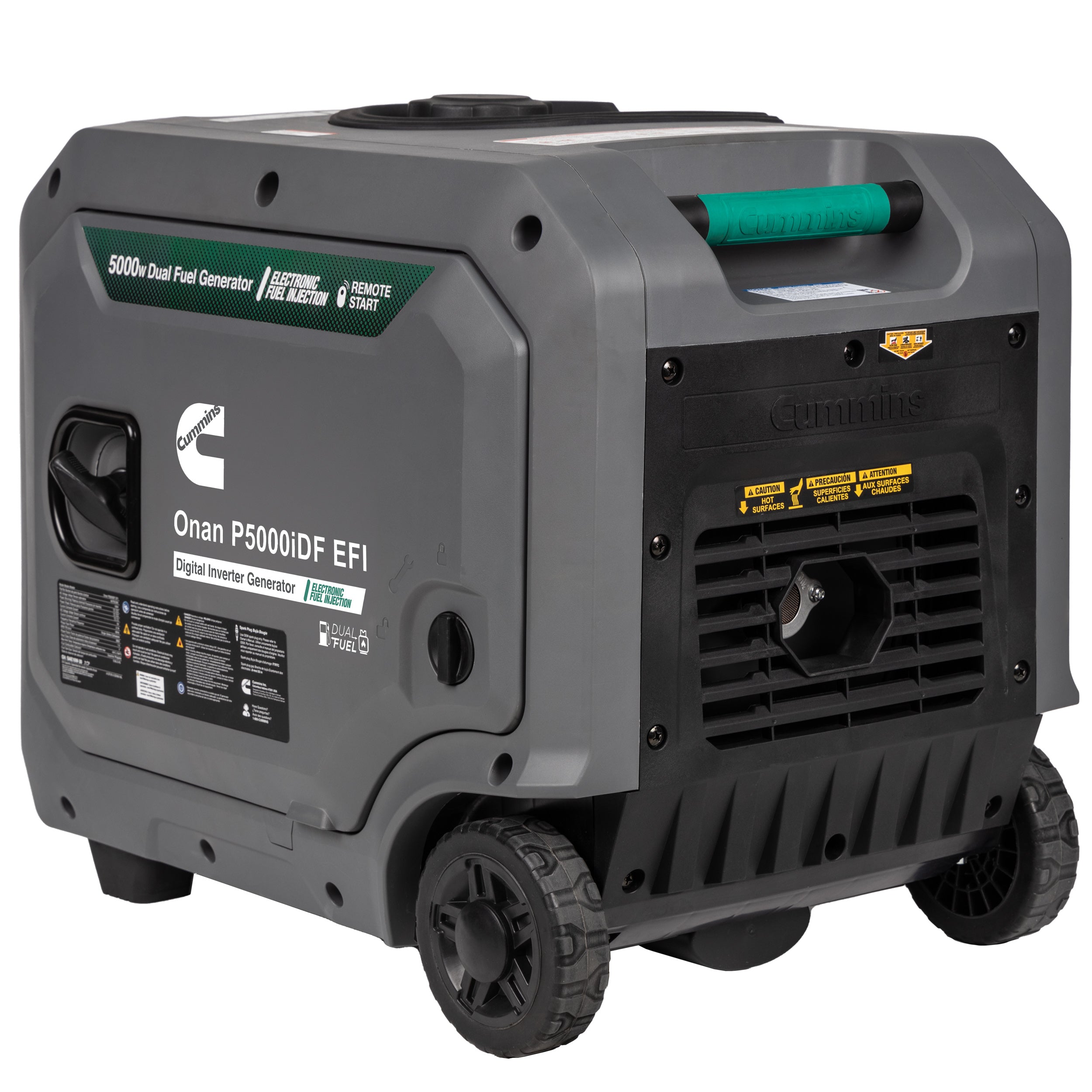 Cummins Onan P5000iDF EFI 3900W/5000W Dual Fuel Inverter Generator - Gas & Propane Powered with CO Alert & Remote Start - Perfect for Camping, RV Trips & Emergency Power Backup