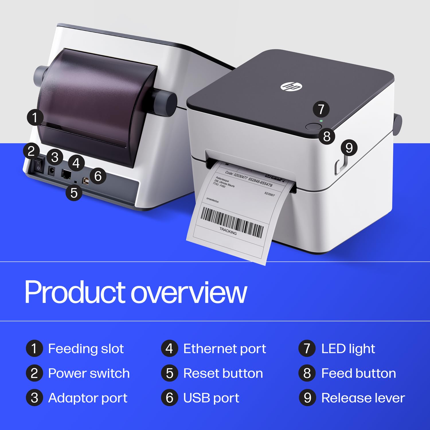 HP Direct Thermal Label Printer with Ethernet - Industrial-Grade Shipping Label Printer 300 DPI for Ecommerce, Warehouse & Logistics | Fast Printing & Easy Setup for USPS, FedEx, UPS Labels