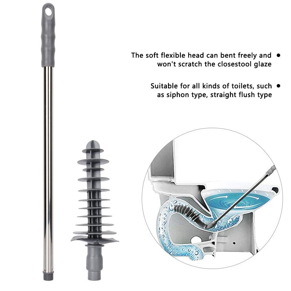 Yosoo Long Handle Toilet Plunger - Heavy Duty Bathroom Clog Remover with Flexible Rubber Head for Stubborn Blockages - Ideal for Toilets, Sinks, and Drain Cleaning