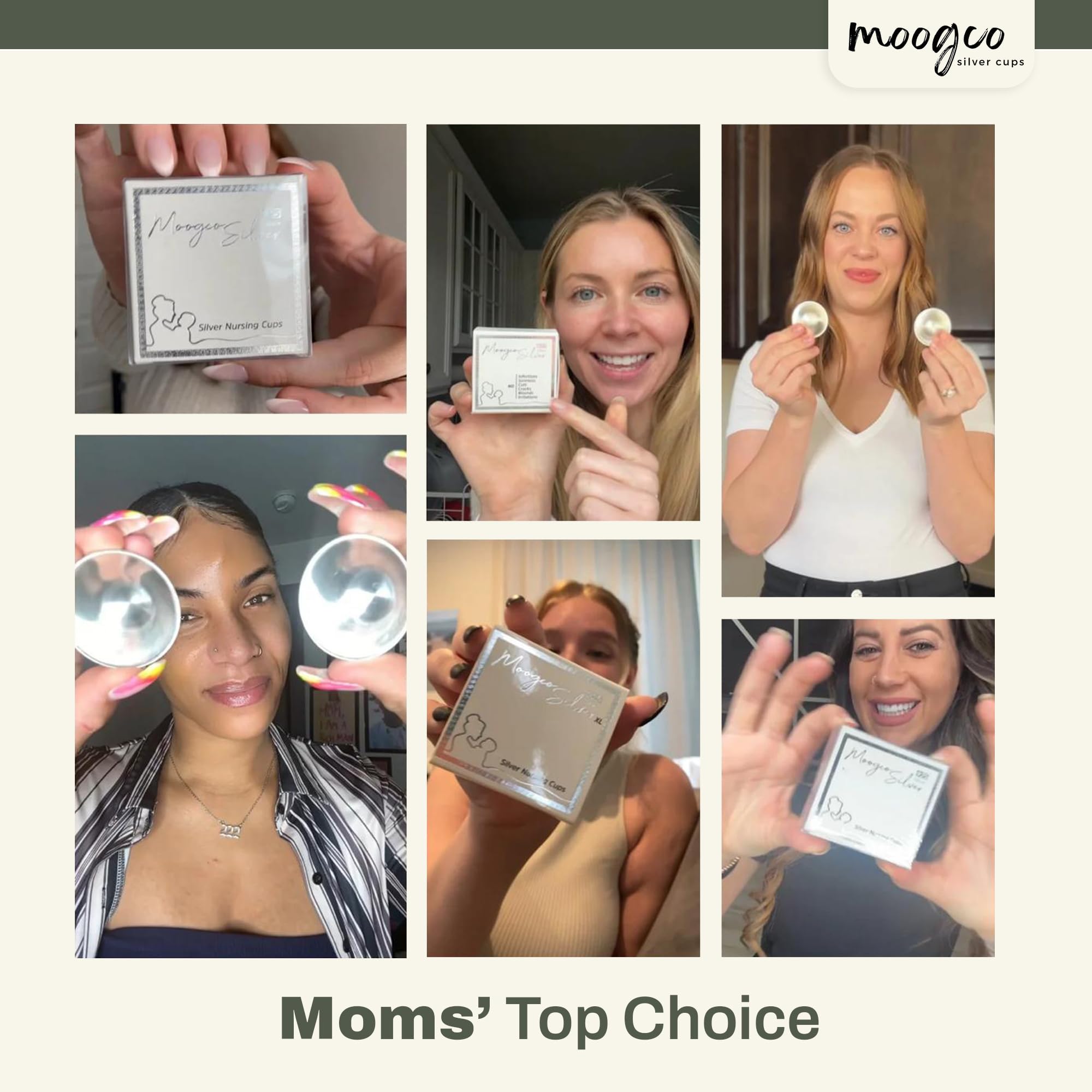 Moogco Original 925 Silver Nursing Cups - Soft Nipple Shields for Breastfeeding Newborns & Comfortable Nipple Covers for Nursing Mothers - Includes Travel Carrying Case - Perfect for Pain Relief & Discreet Public Breastfeeding