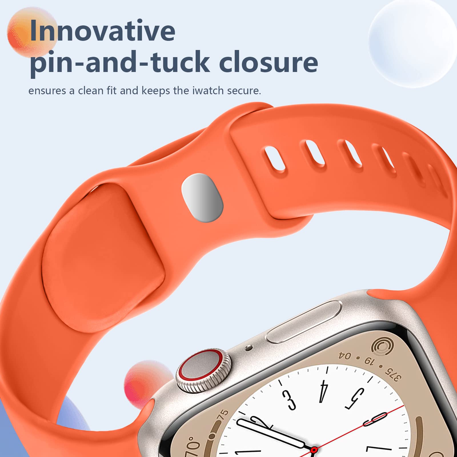 8 Pack Sport Bands for Apple Watch - Soft Silicone Replacement Straps Compatible with Apple Watch Ultra/Ultra 2, Series 10/9/8/7/6/5/4/3/2/1/SE (38mm 40mm 41mm 42mm 44mm 45mm 46mm 49mm) - Waterproof & Comfortable for Women & Men - Perfect for Workouts, Running & Daily Wear