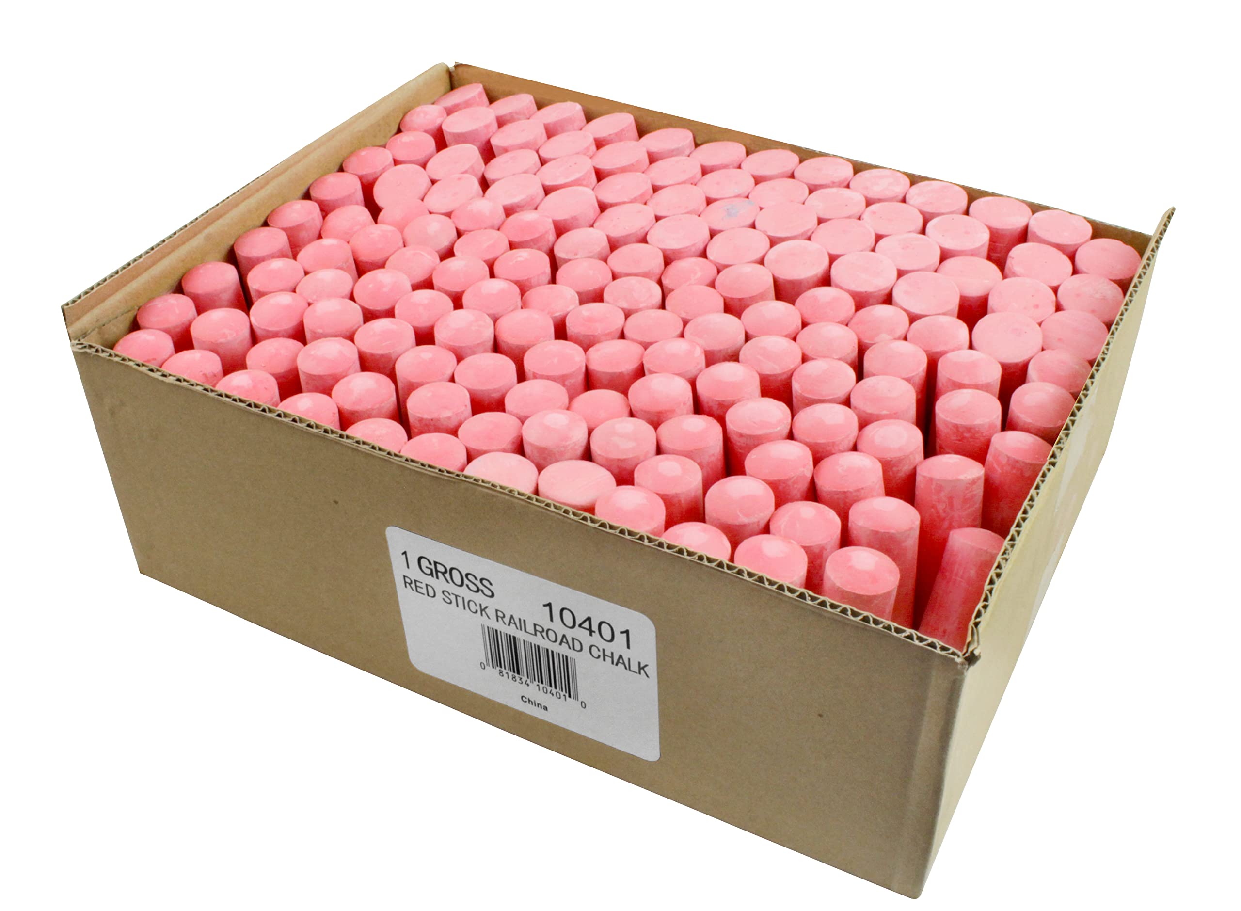 CH Hanson 10401 Red Railroad Chalk - 144 Pieces per Box | High-Visibility Marking Chalk for Railroad, Construction & Surveying | Ideal for Outdoor Use on Tracks, Concrete & Metal Surfaces