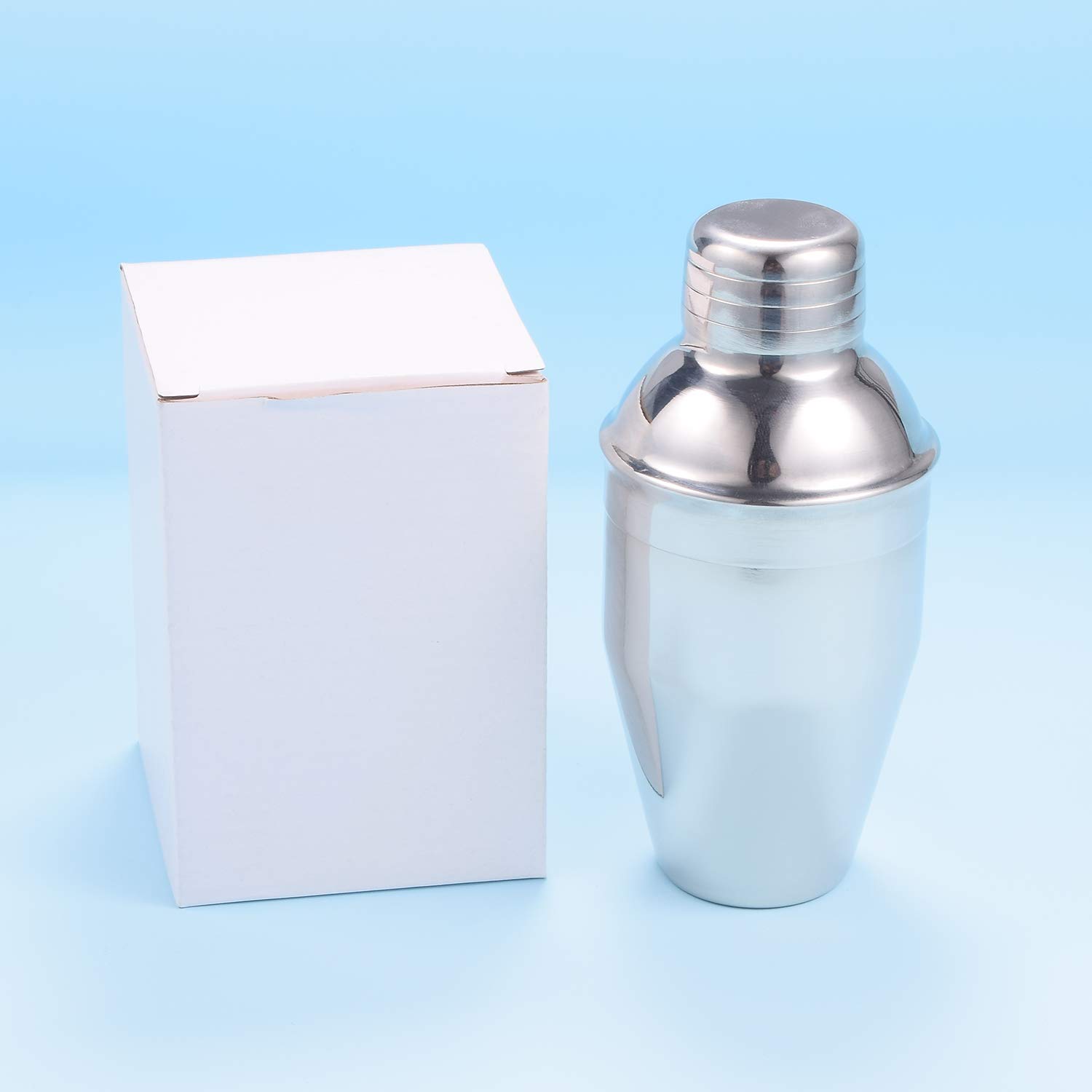 Premium Cocktail Martini Shaker Set with Strainer - 8.4oz (250ml) Mini Handheld Drink Mixer for Bar, Home & Parties - Perfect for Margaritas, Martinis & Cocktail Making