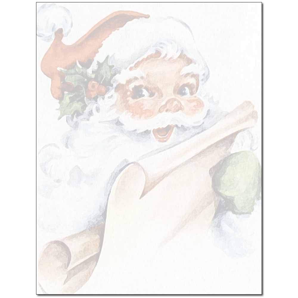 Vintage Santa Letterhead Paper - 100 Sheets for Laser & Inkjet Printers - Perfect for Christmas Letters, Holiday Cards & Festive Home Decor
