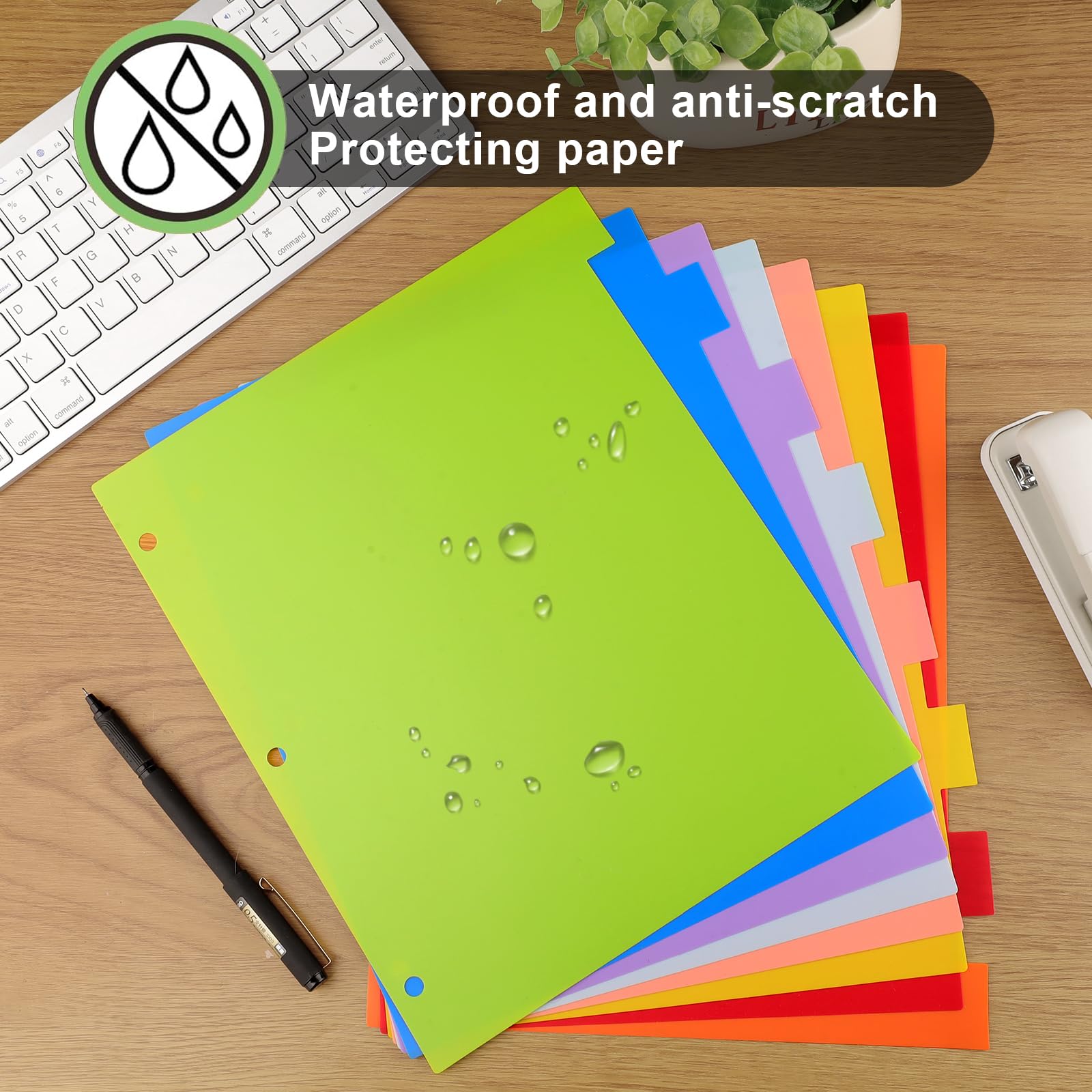 16-Piece Multicolor 3-Ring Binder Dividers with Tabs - 2 Sets of 8 Tab Dividers for Organizing School, Office & Home Documents - Durable Plastic Page Dividers for Notebooks, Files & Presentations