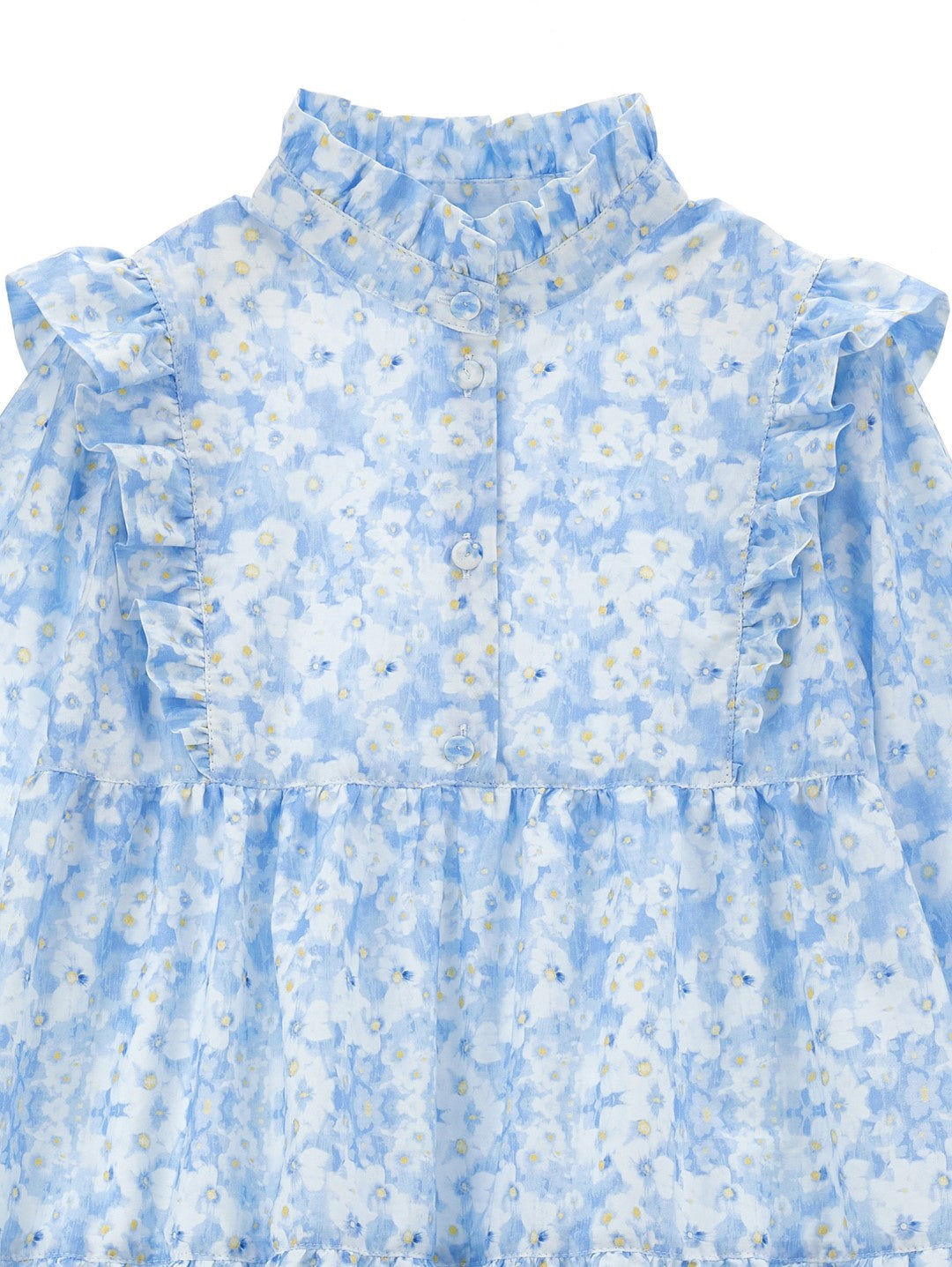 Philosophy Long Sleeve Printed Blue Dress for Women - Elegant Casual & Office Wear - Perfect for Work, Dates, and Special Occasions