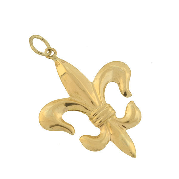 14K Gold Late Victorian Fleur De Lys Pendant Necklace - Elegant Antique Jewelry for Women, Gift for Her, Perfect for Weddings & Special Occasions