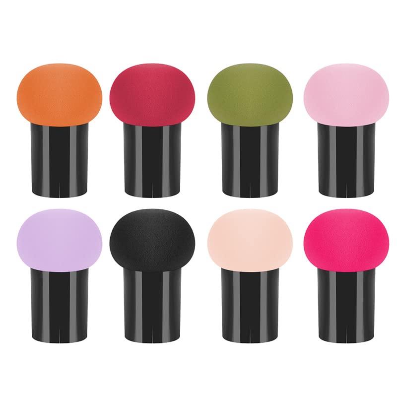 Premium 8-Piece Mushroom Head Beauty Blender Set - Soft Makeup Sponge for Foundation & Powder Application - Multicolor Cosmetic Puffs (Great for Daily Makeup, Professional Use & Travel)