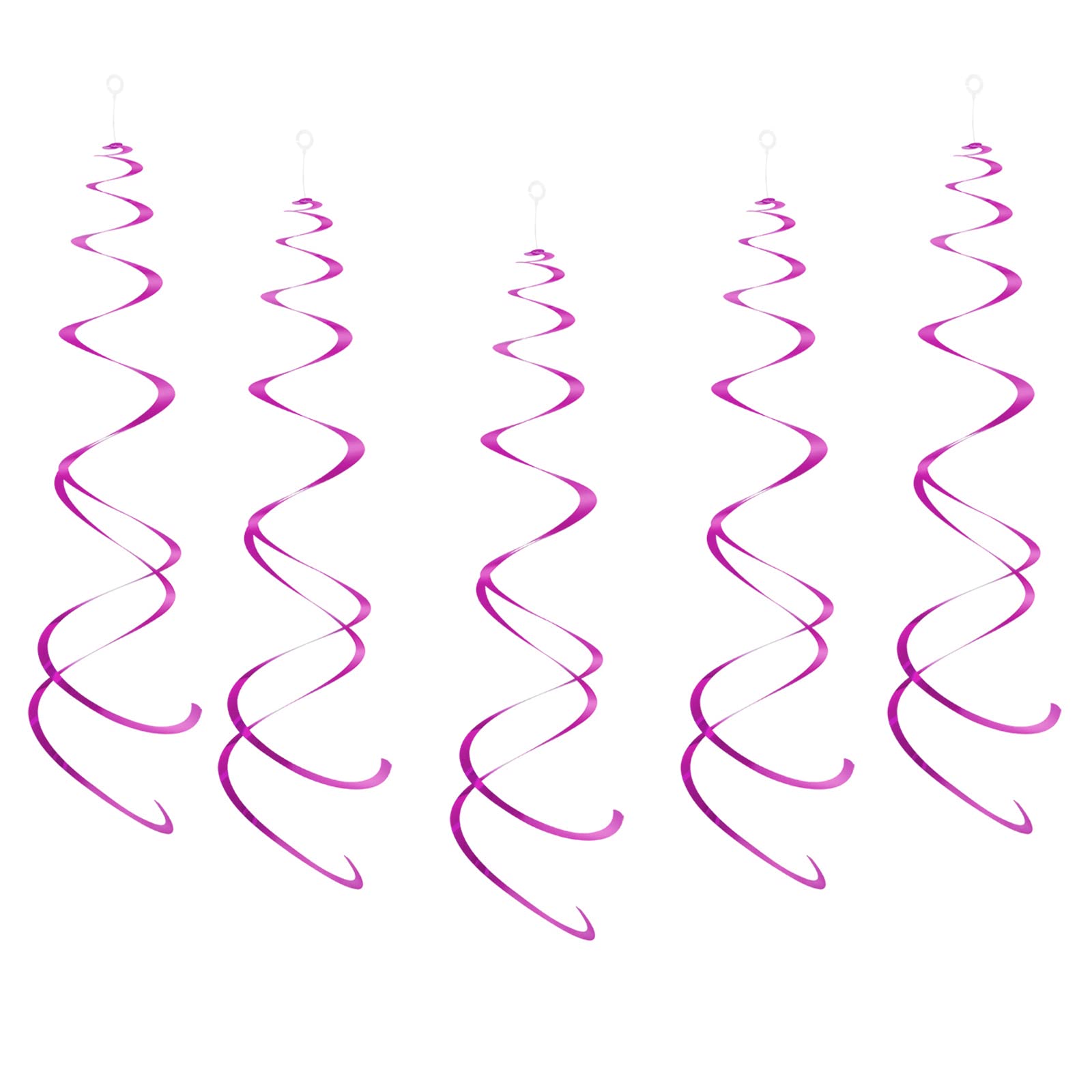 Vibrant Hot Pink Hanging Swirl Party Decorations - 30 Pack Plastic Streamers & Ceiling Whirls for Birthday, Wedding, Baby Shower Decorations