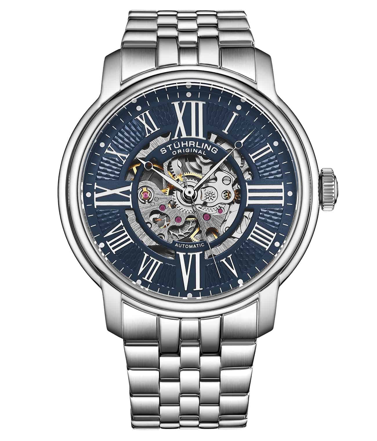 Atrium 4031.3 Automatic 42mm Skeleton Watch for Men - Luxury Mechanical Timepiece with Transparent Dial - Perfect for Business, Formal Events & Gift Giving