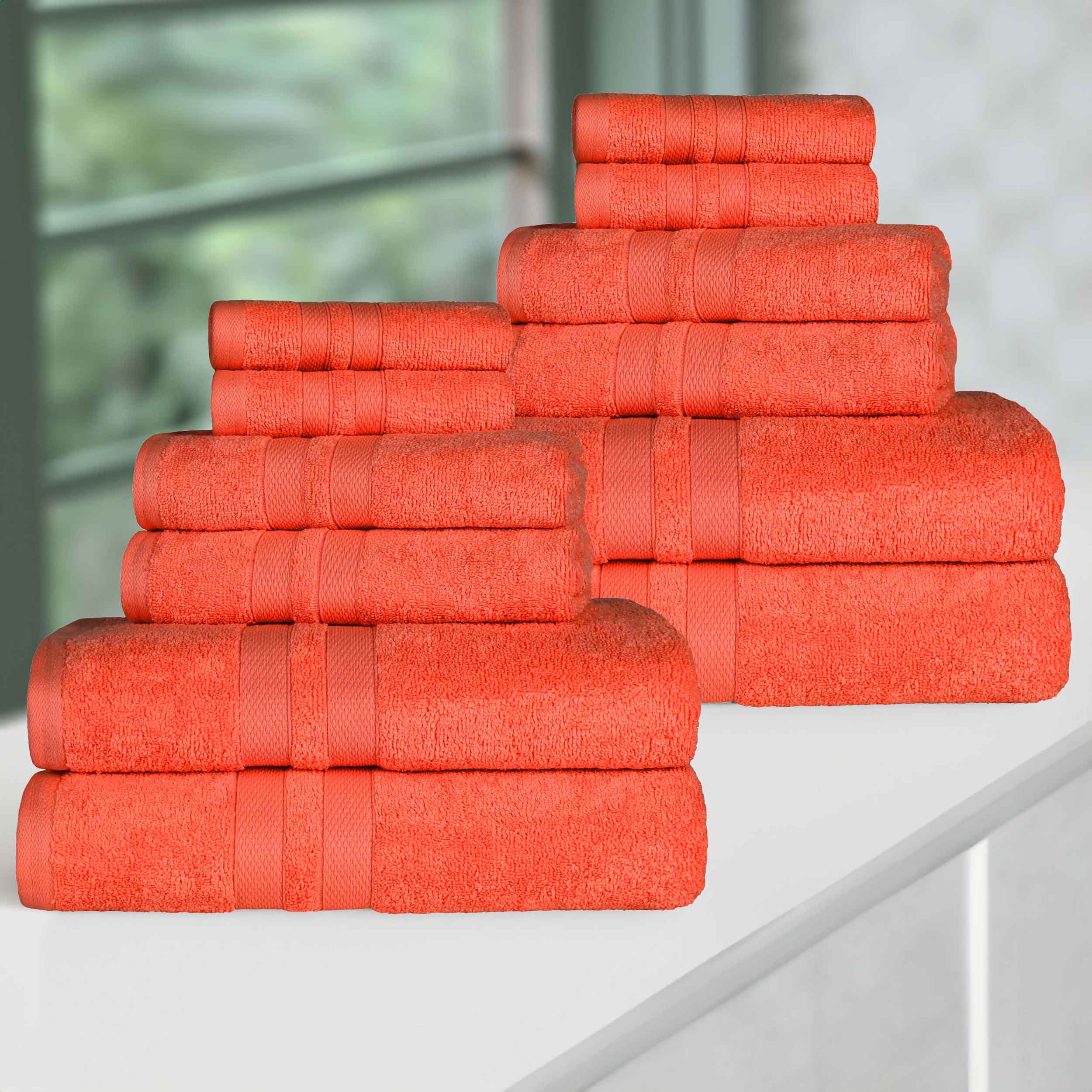 Premium 12-Piece Ultra Soft Cotton Towel Set - Super Absorbent, Quick Drying Bath & Beach Towels for Spa, Gym, Pool, and Home Use