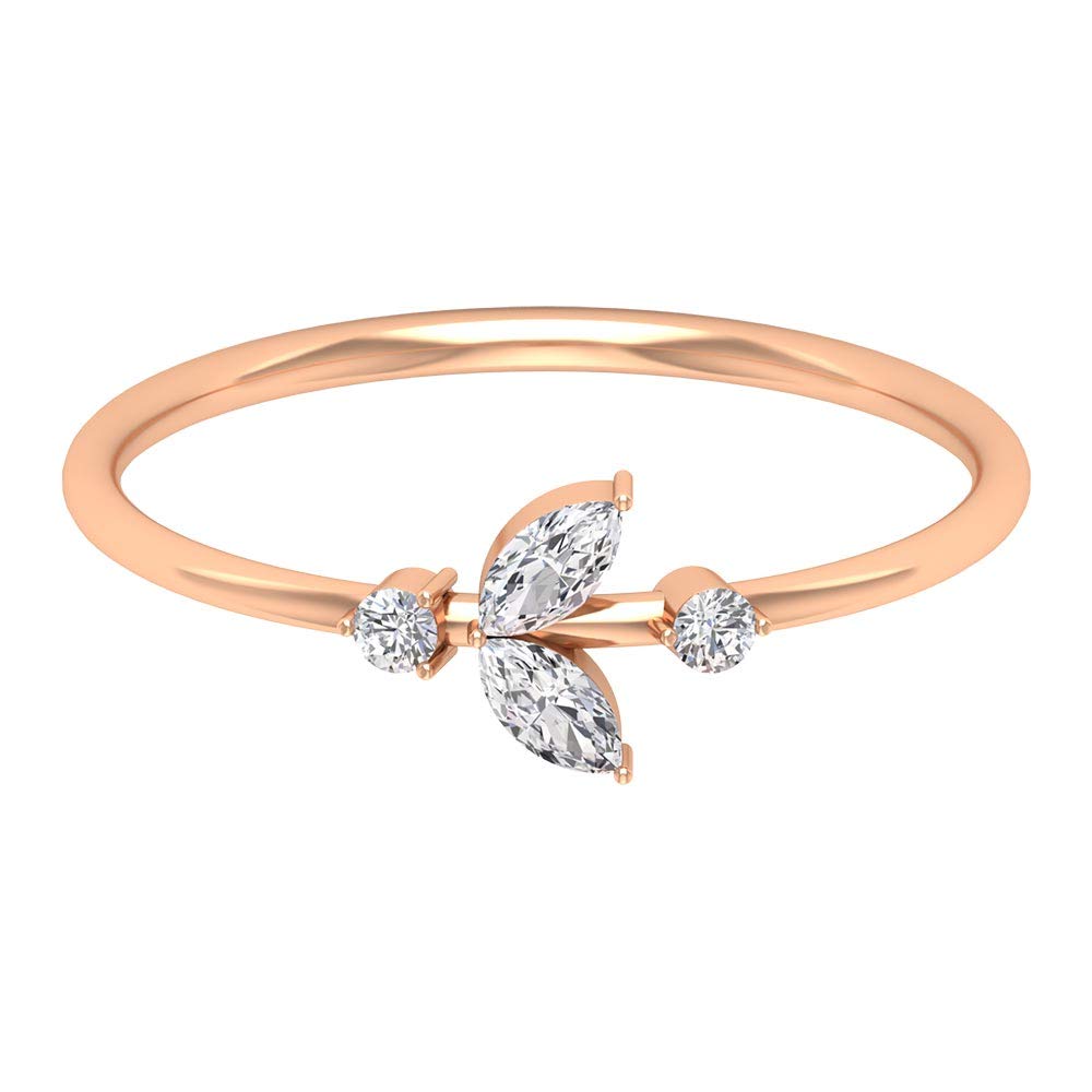 Elegant 14K Gold Marquise Diamond Wedding Ring for Women - Minimalist Floral Bridal Ring, Promise Ring & Everyday Jewelry | Perfect for Engagements, Anniversaries & Special Occasions