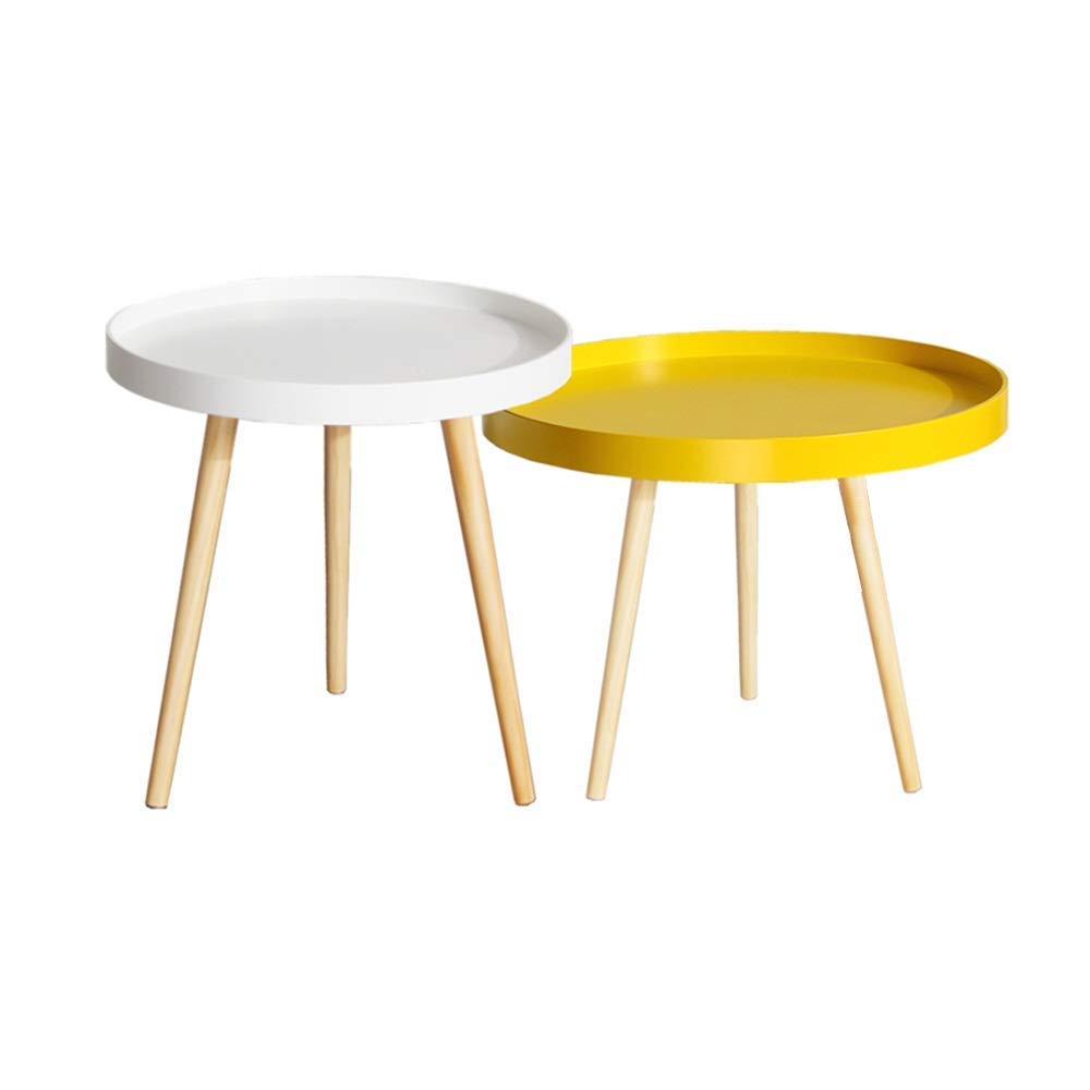 2-Piece Round Coffee Table Set - Solid Wood Nesting Side Tables for Living Room, Office Desk & Home Decor - Perfect for Small Spaces, Coffee Break, and Stylish Interior Design