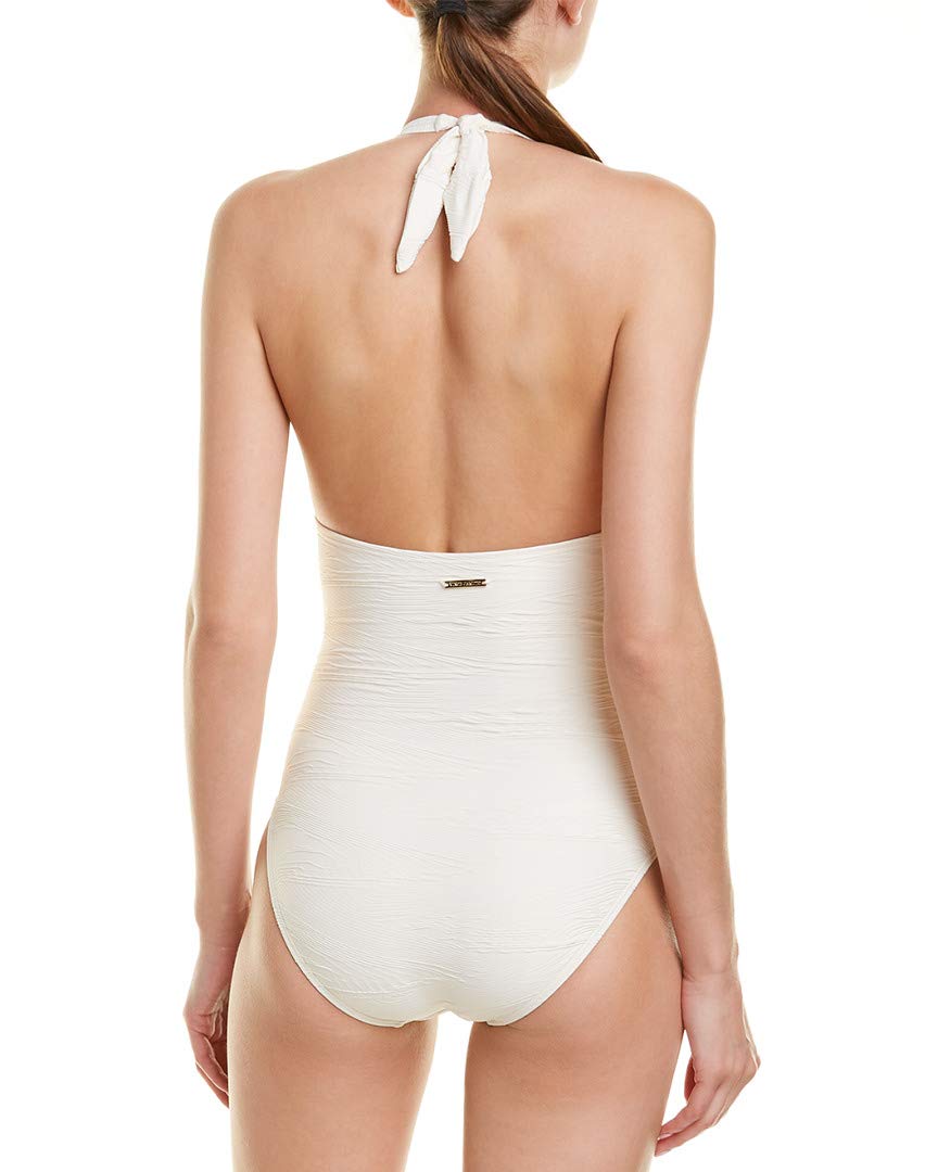 Vince Camuto Pacific Wave Plunging Neckline Textured One-Piece Swimsuit - Size 8 | Sexy Beachwear for Women, Perfect for Pool Parties & Summer Vacations